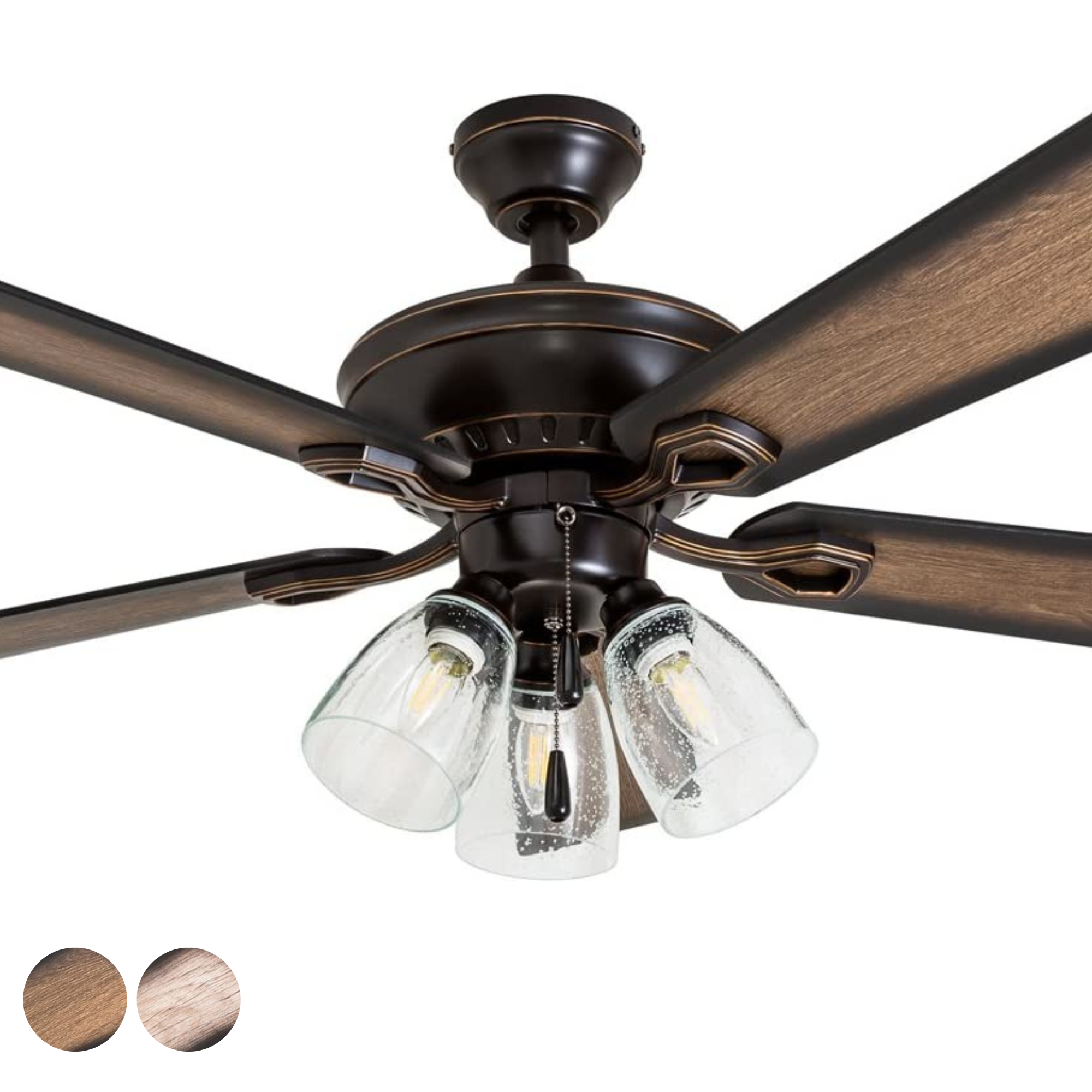 52 Inch Glenmont, Oil Rubbed Bronze, Pull Chain, Ceiling Fan by Prominence Home