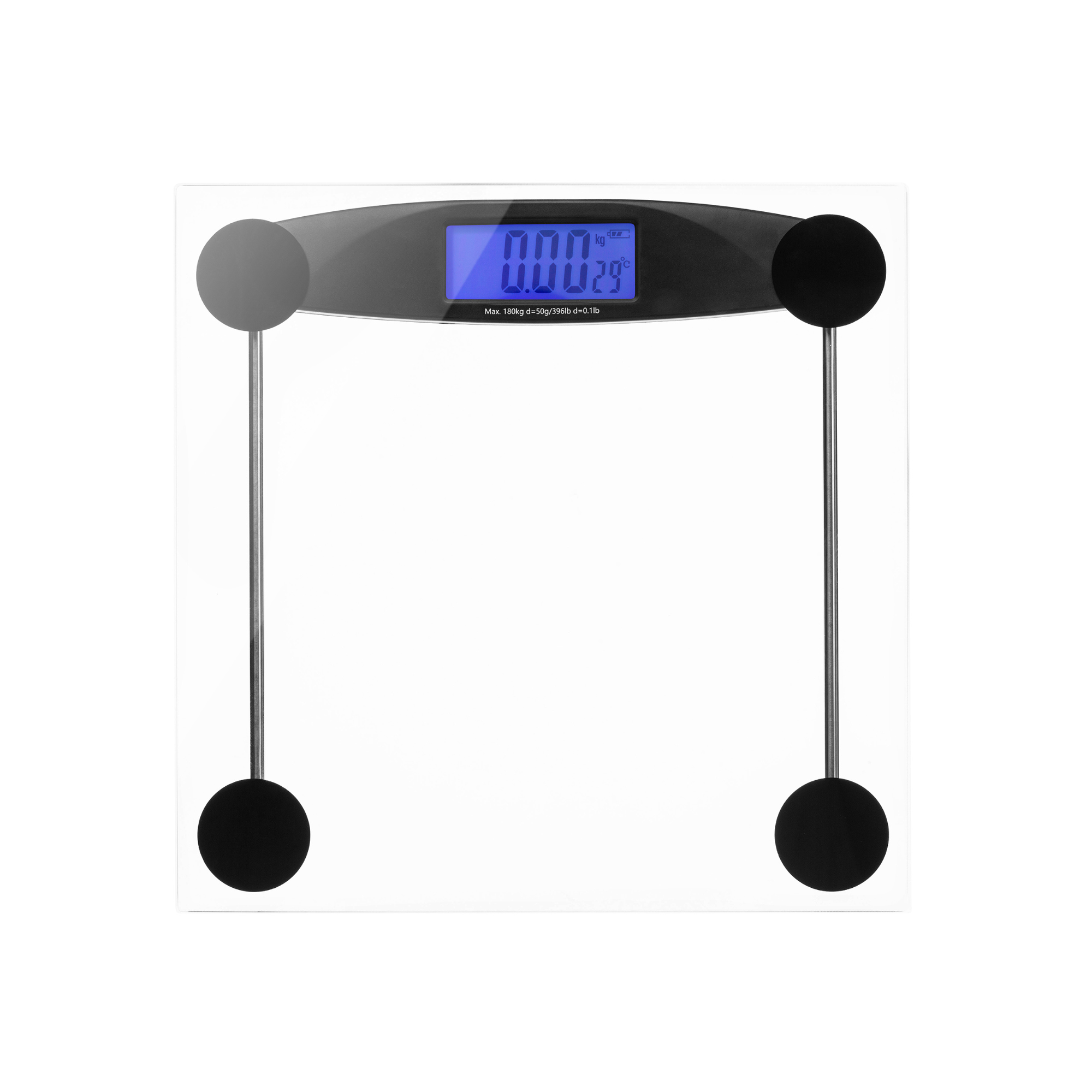 Prominence Home Digital Bathroom Scale for Body Weight, Auto Step-On Design, Ultra Thin - Clear - Glass