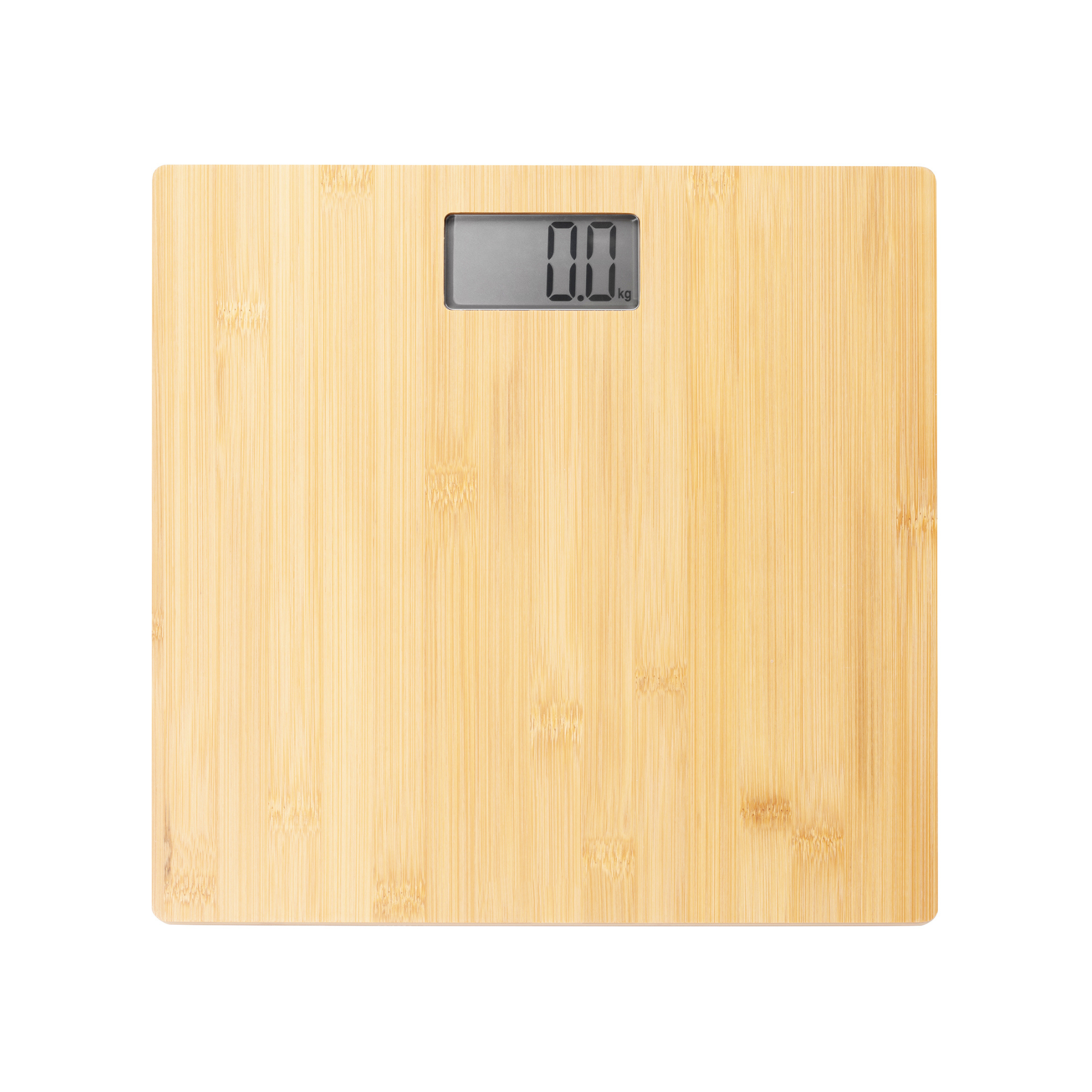 Poplar Home Products Digital Bathroom Scales for Accurate Body Weight – Ultra Thin, Bamboo Scale – Auto Step on Design – 4 Precision Weight Sensors