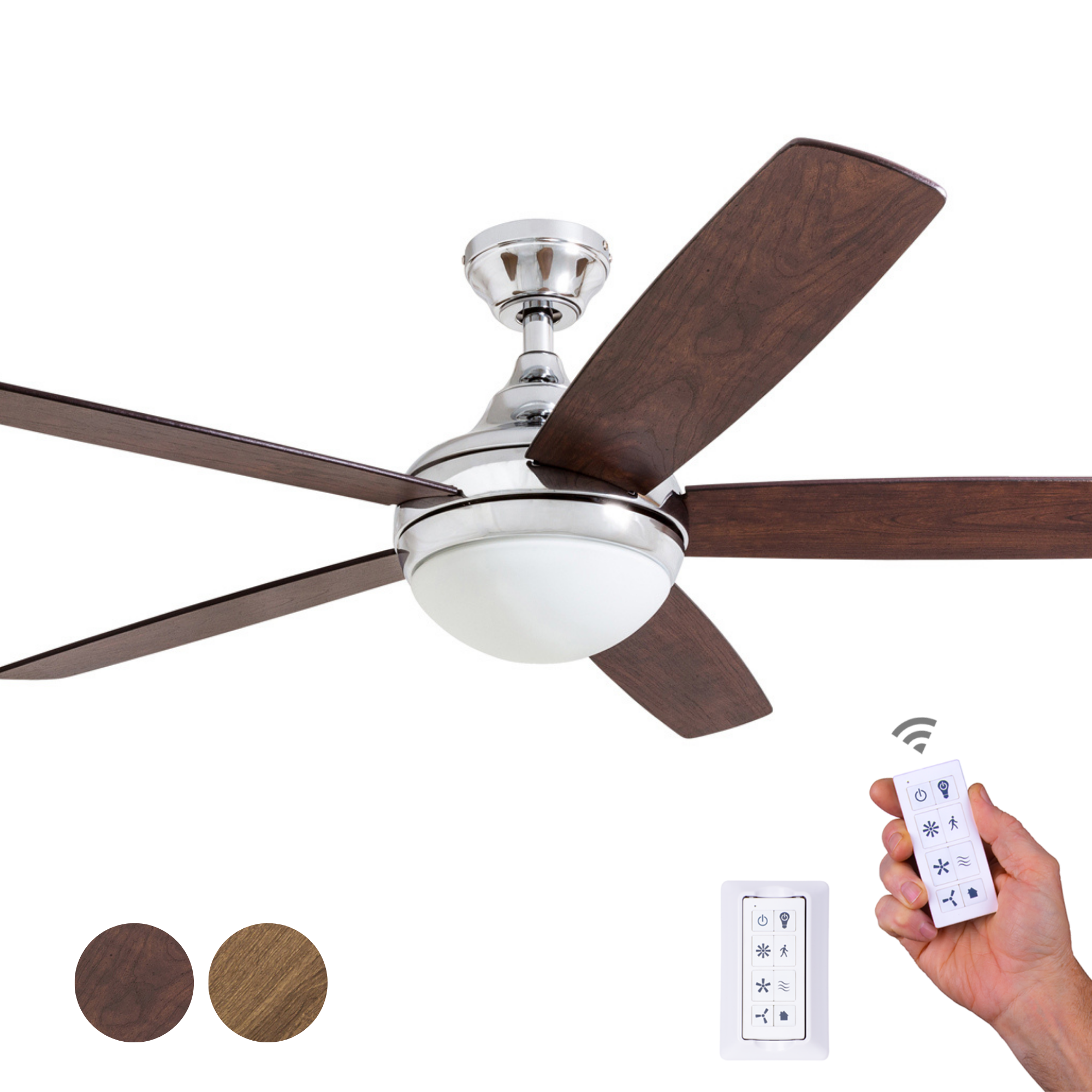 52 Inch Ashby, Chrome, Remote Control, Ceiling Fan – Prominence Home