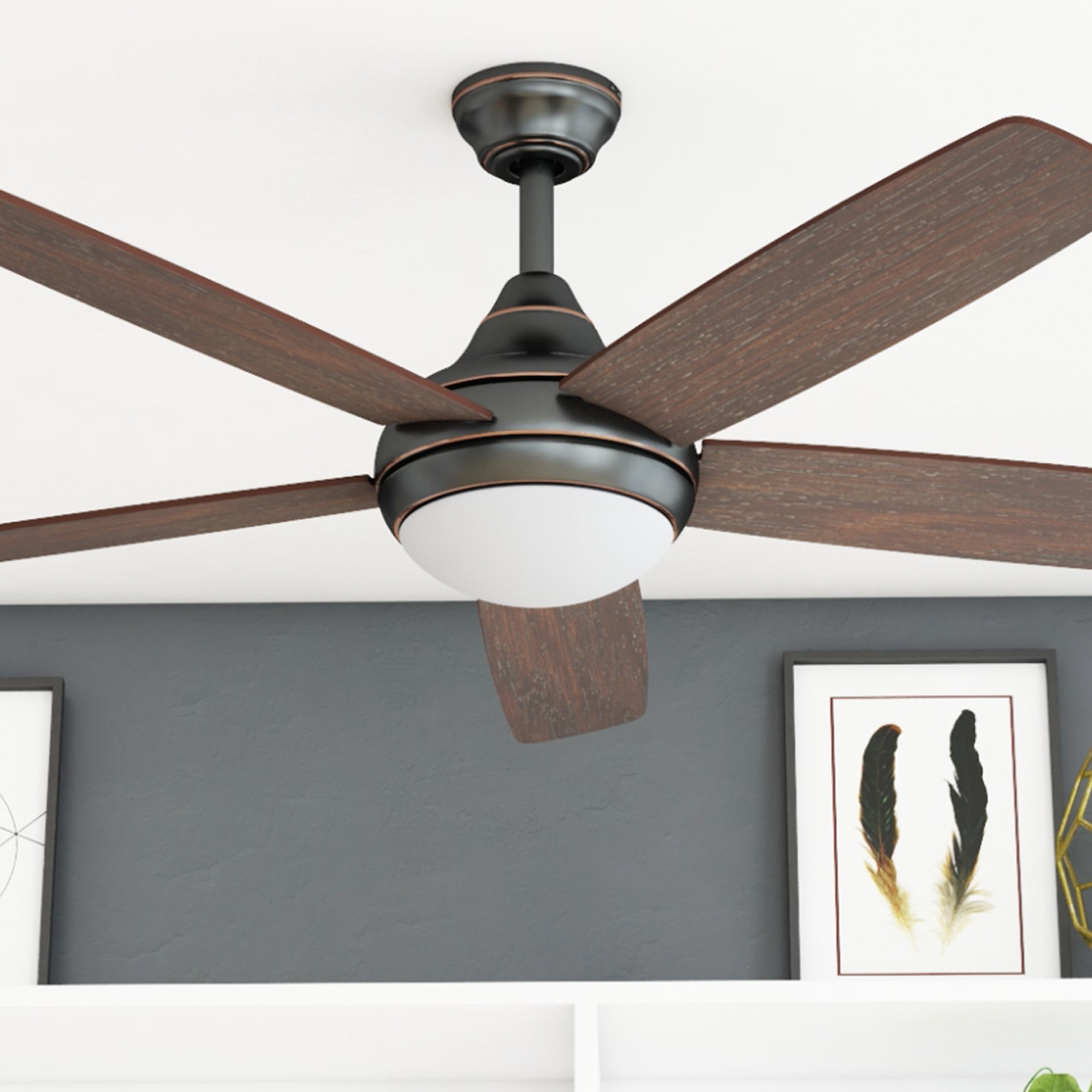 52 Inch Ashby, Oil Rubbed Bronze, Remote Control, Ceiling Fan by Prominence Home