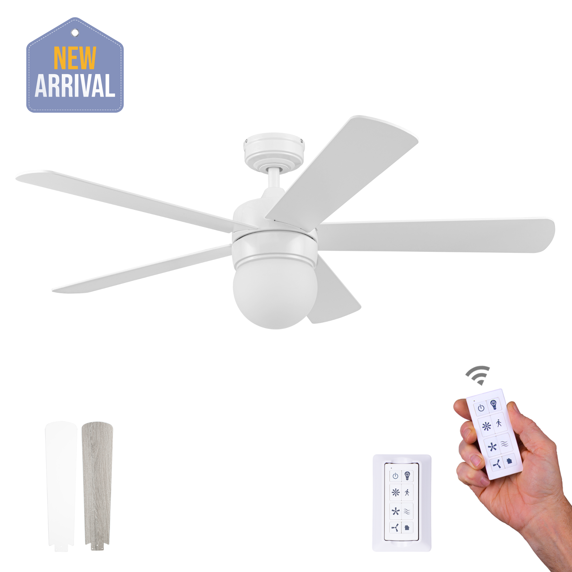 Ardrey Kell, White, Remote Control, Fan – Prominence Home
