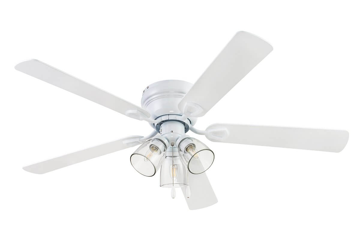 52 Inch Renton, White, Pull Chain, Ceiling Fan by Prominence Home