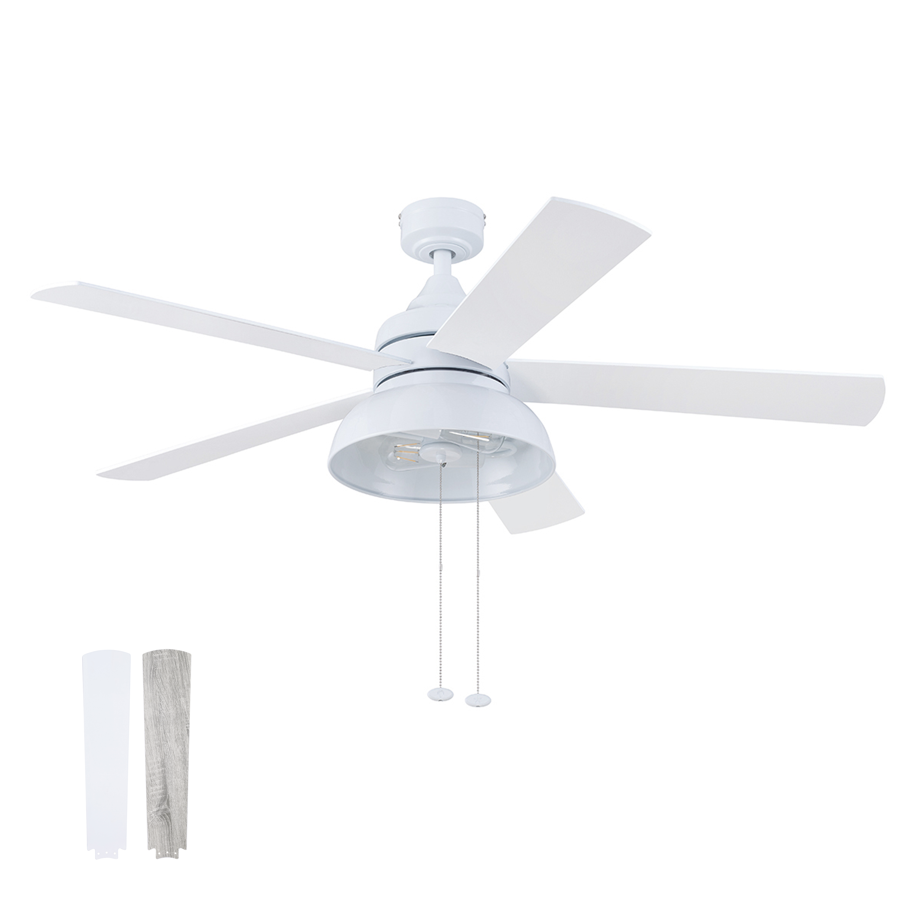 Prominence Home Brightondale 52-in Matte Black LED Indoor/Outdoor Ceiling Fan with Light (5-Blade)