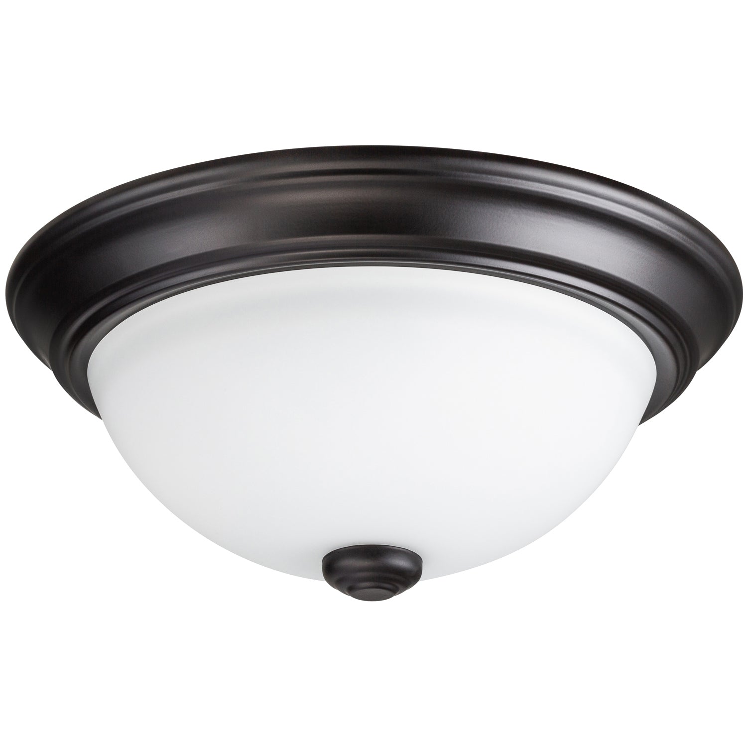 11 Inch Classic Flushmount Light, Frosted Glass, Bronze by Prominence Home