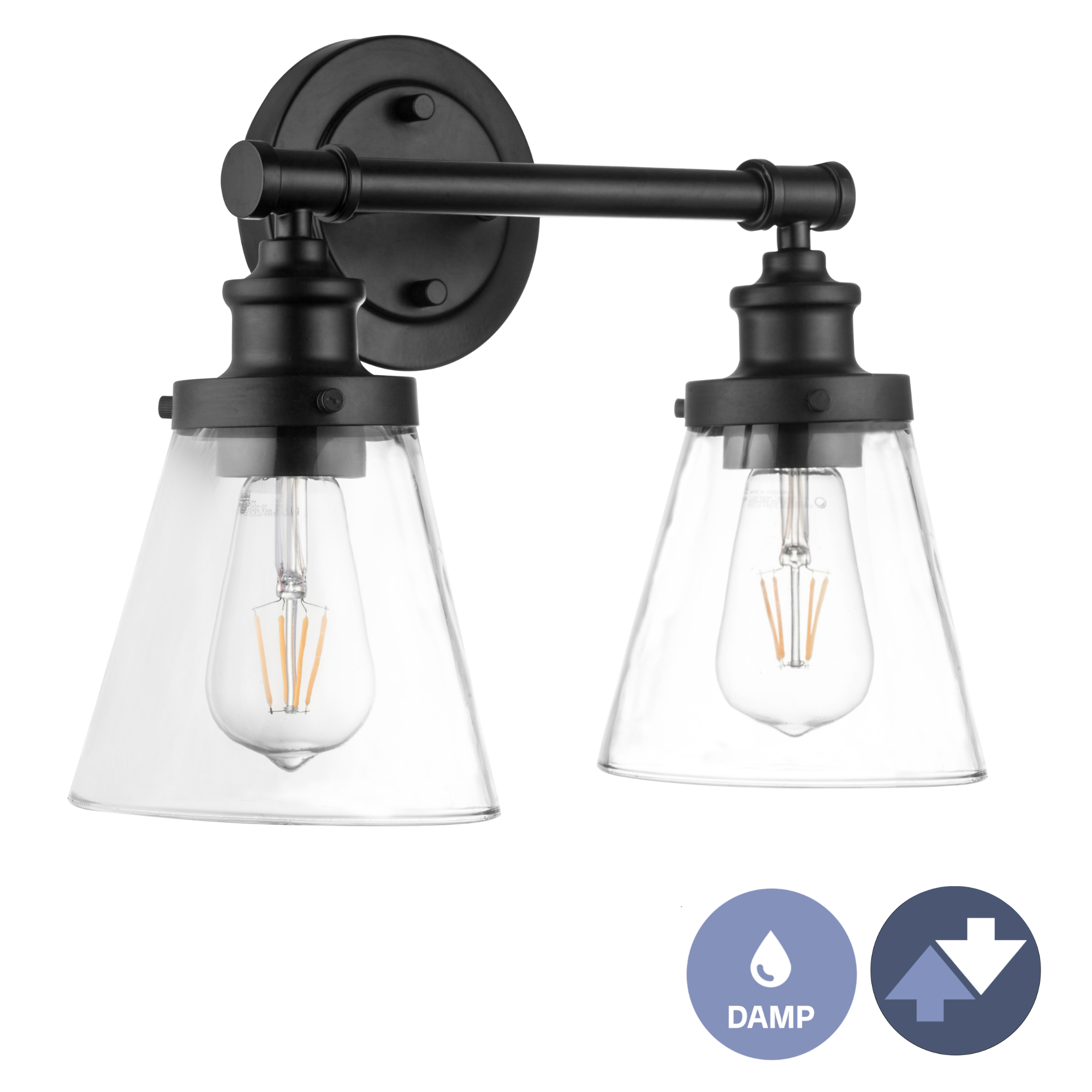 Black matte bathroom vanity light deals