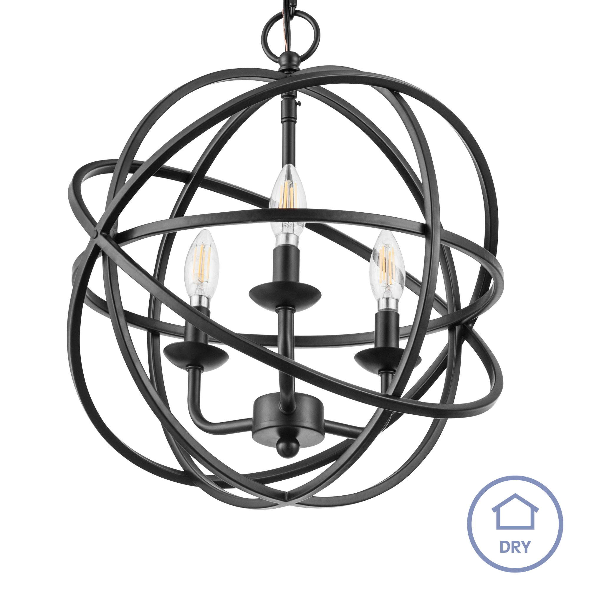 Birchberry Sphere Chandelier Matte Black Prominence Home