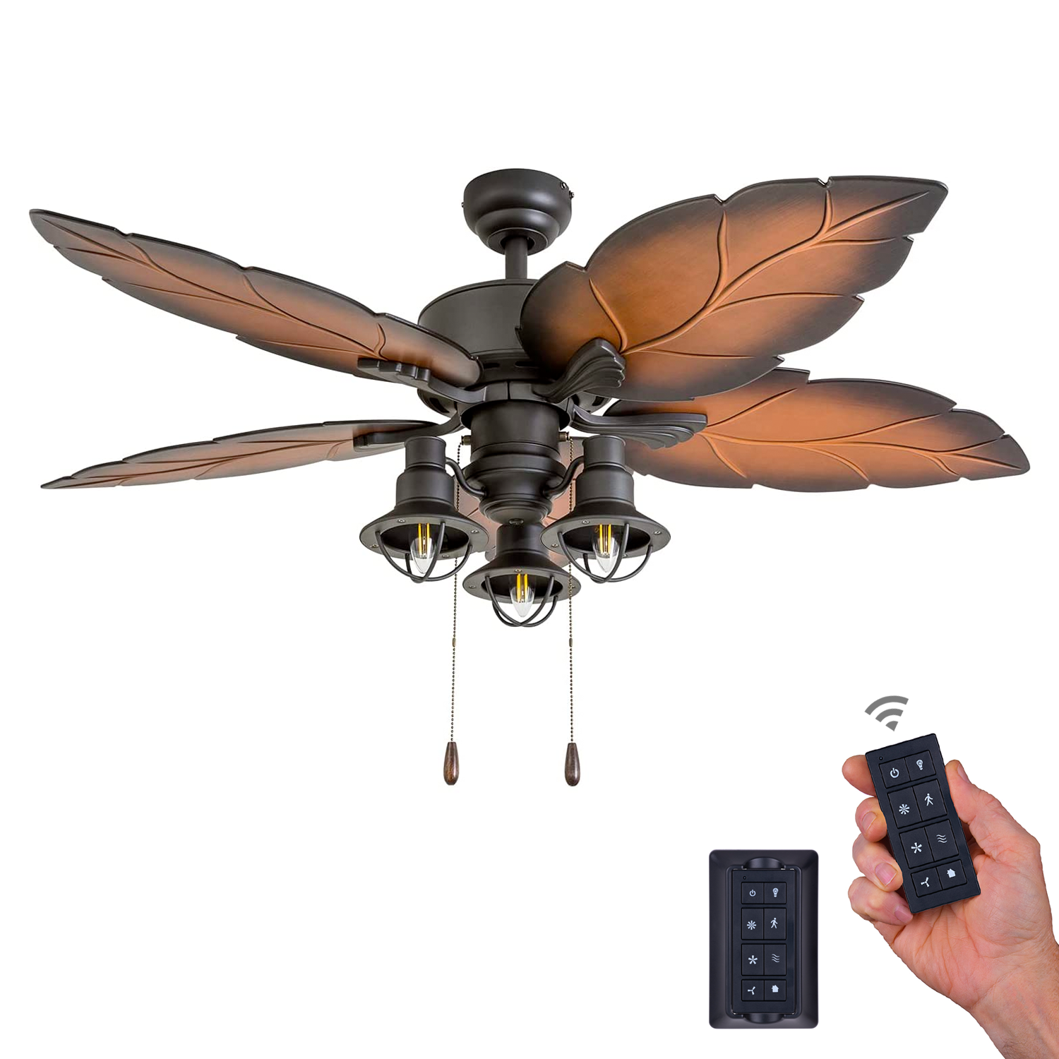 52 Inch Ocean Crest, Bronze, Remote Control, Indoor/Outdoor Ceiling Fan