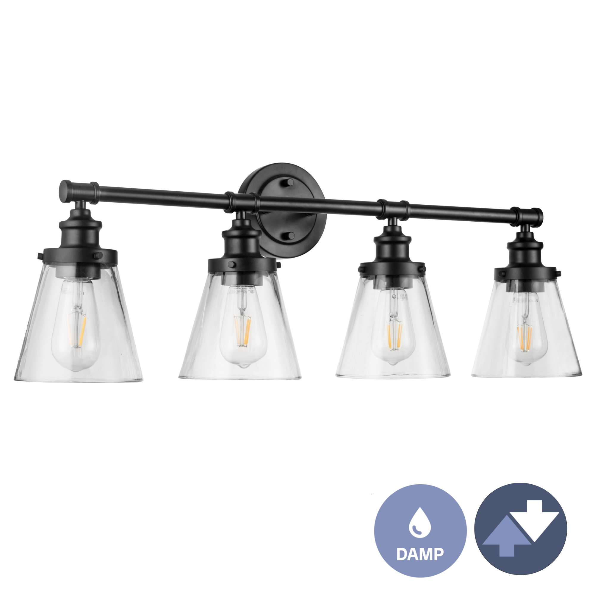 Matte black discount vanity light fixtures