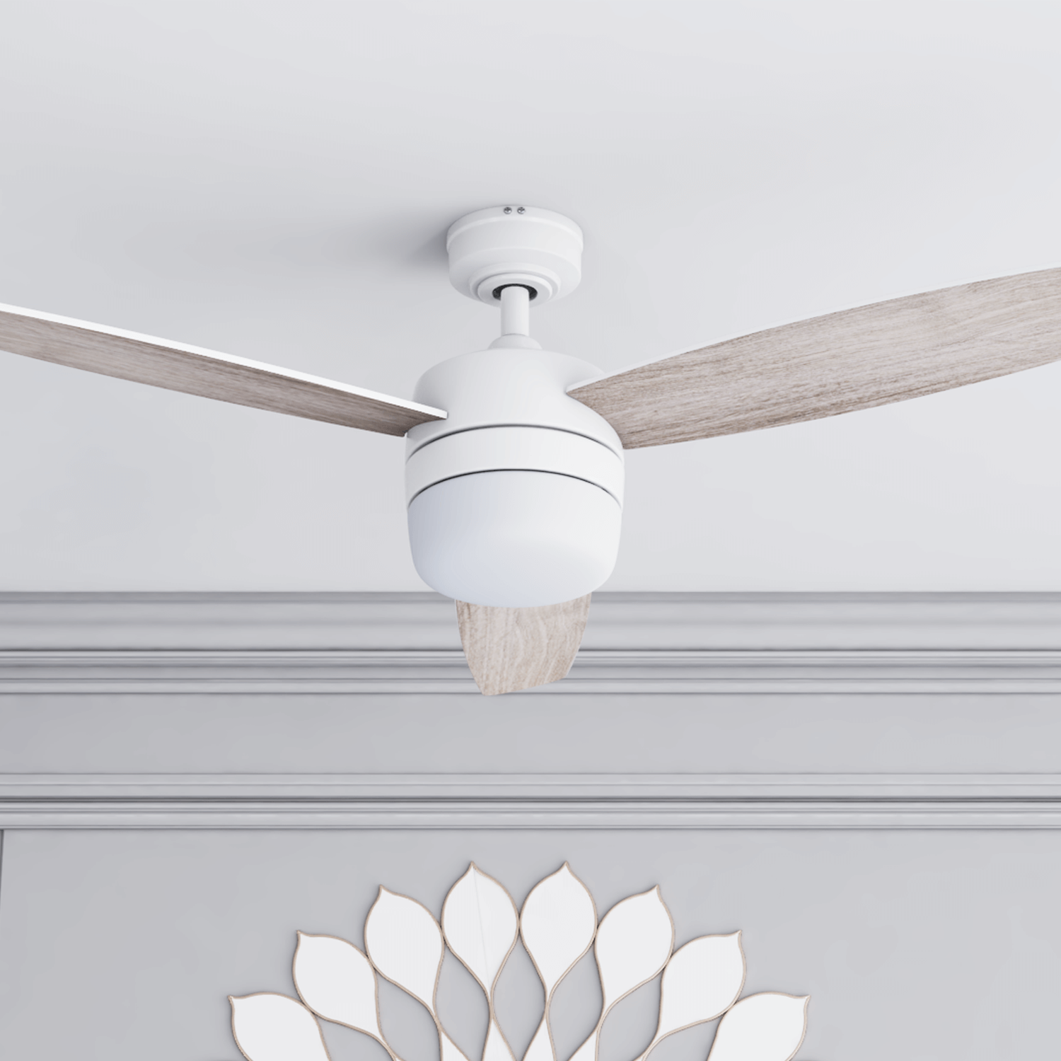 52 Inch Enoki, Bright White, Remote Control, Smart Ceiling Fan by Prominence Home