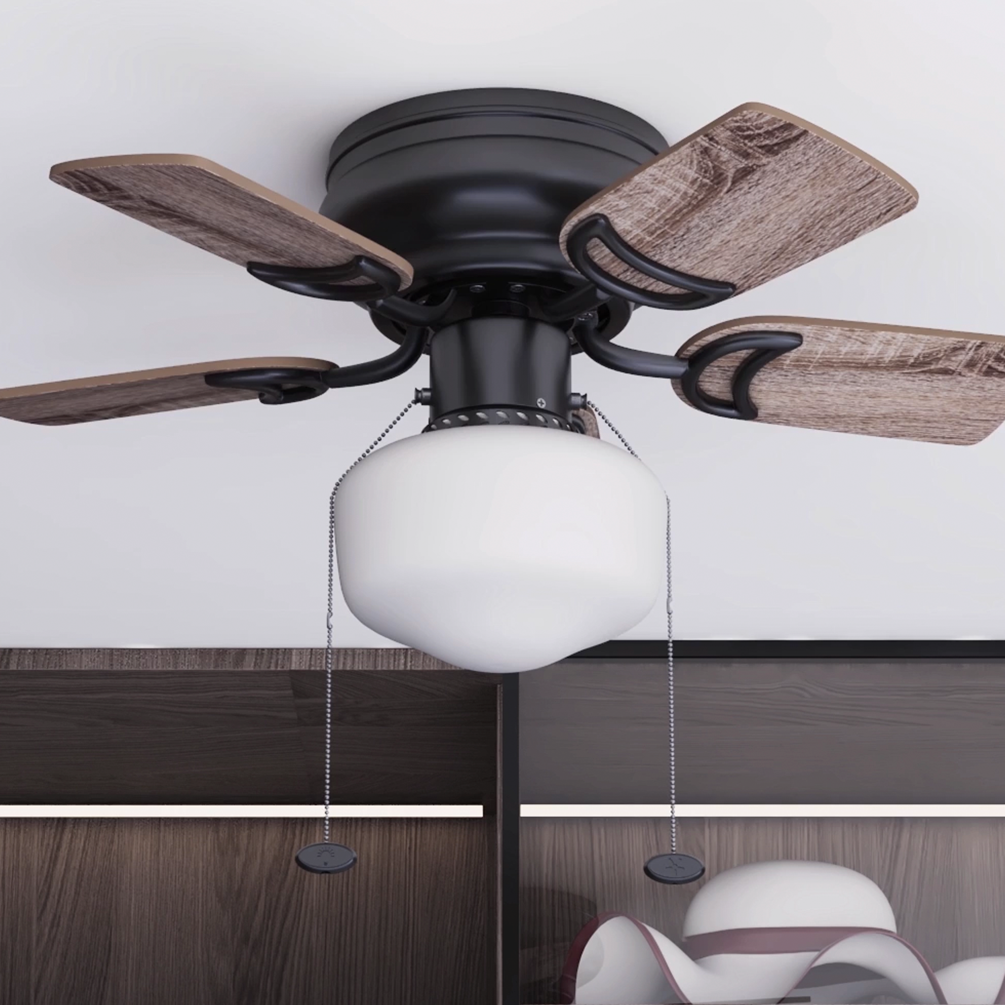 28 Inch Hero, Espresso, Pull Chain, Ceiling Fan by Prominence Home