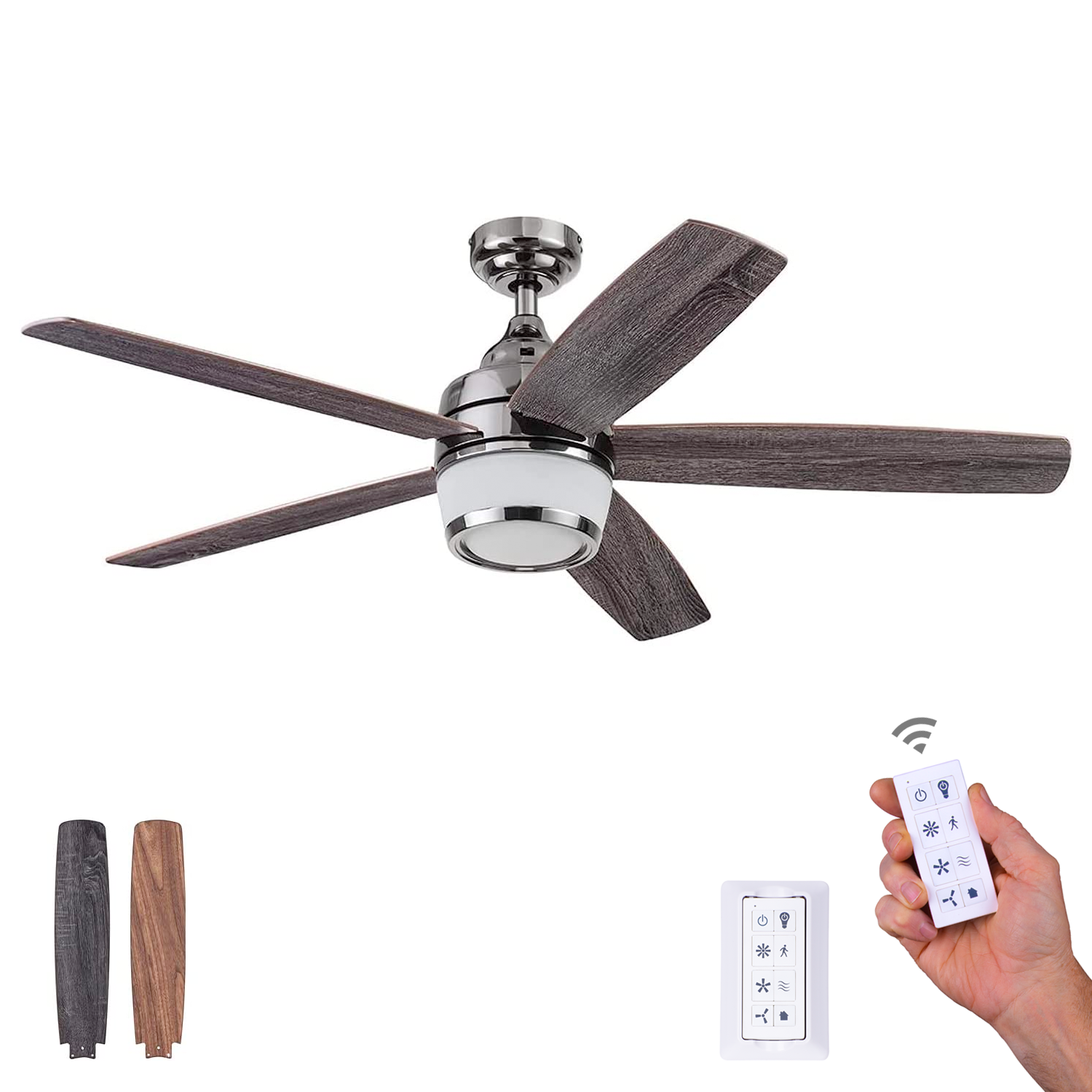 48 Inch Tennyson, Gun Metal, Remote Control, Ceiling Fan by Prominence Home