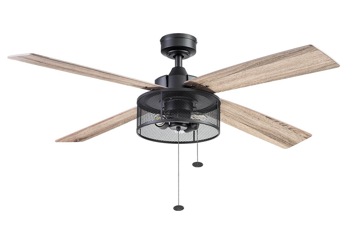 Prominence Home Brightondale 52-in Matte Black LED Indoor/Outdoor Ceiling Fan with Light (5-Blade)