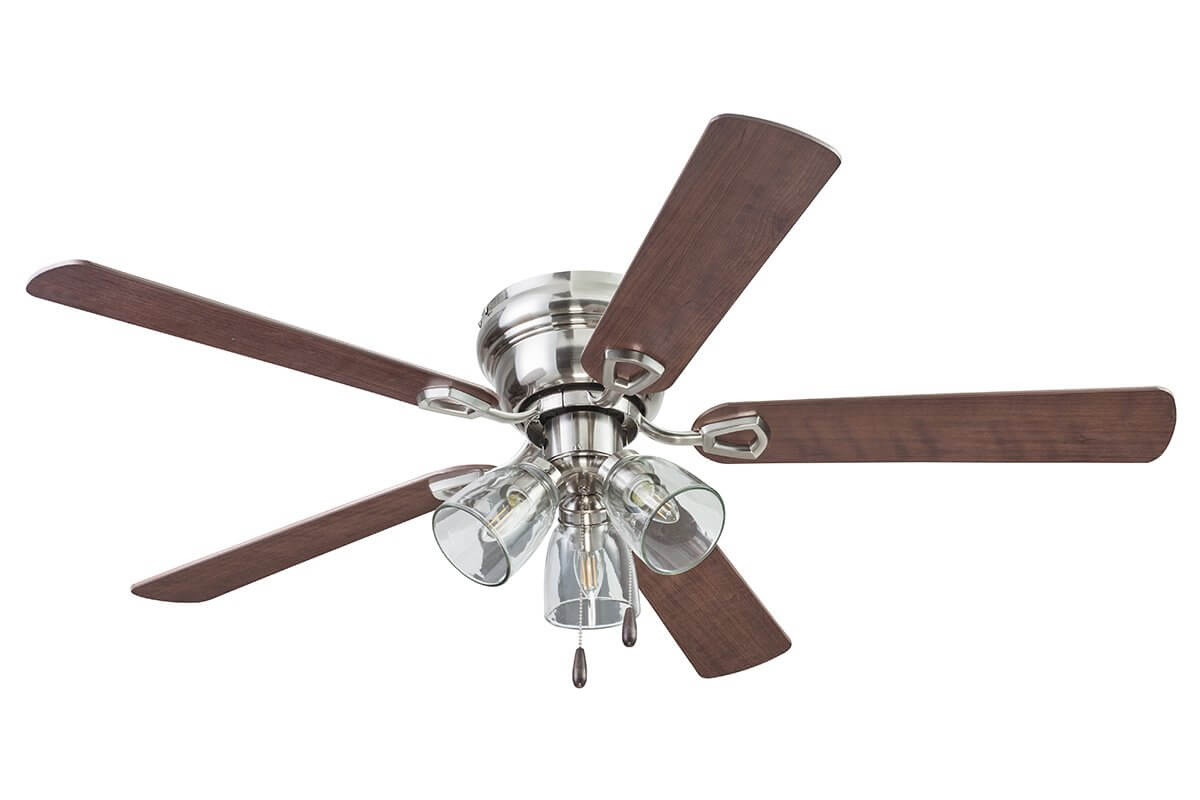 52 Inch Renton, Brushed Nickel, Pull Chain, Ceiling Fan by Prominence Home