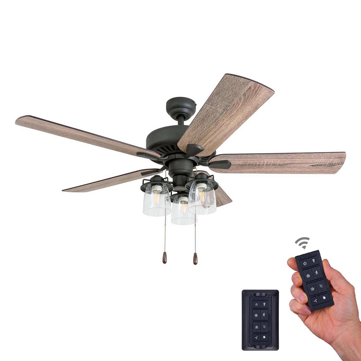 52 Inch Briarcrest, Bronze, Remote Control, Ceiling Fan