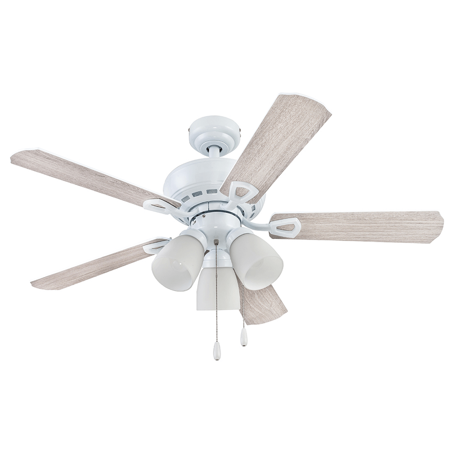 44 Inch Miller Park, White, Pull Chain, Ceiling Fan – Prominence Home