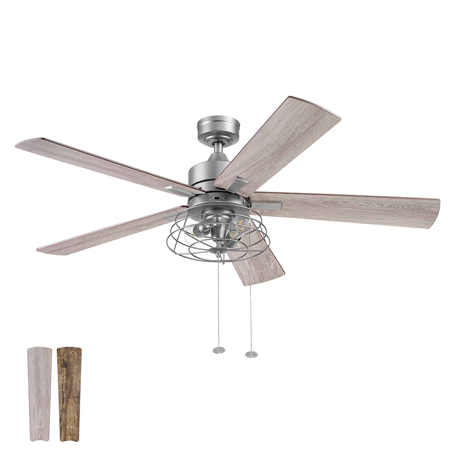 52 Inch Marshall, Pewter, Pull Chain, Ceiling Fan by Prominence Home