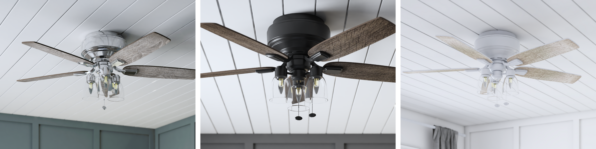 52 Inch Magonia Low Profile Ceiling Fan Collection by Prominence Home