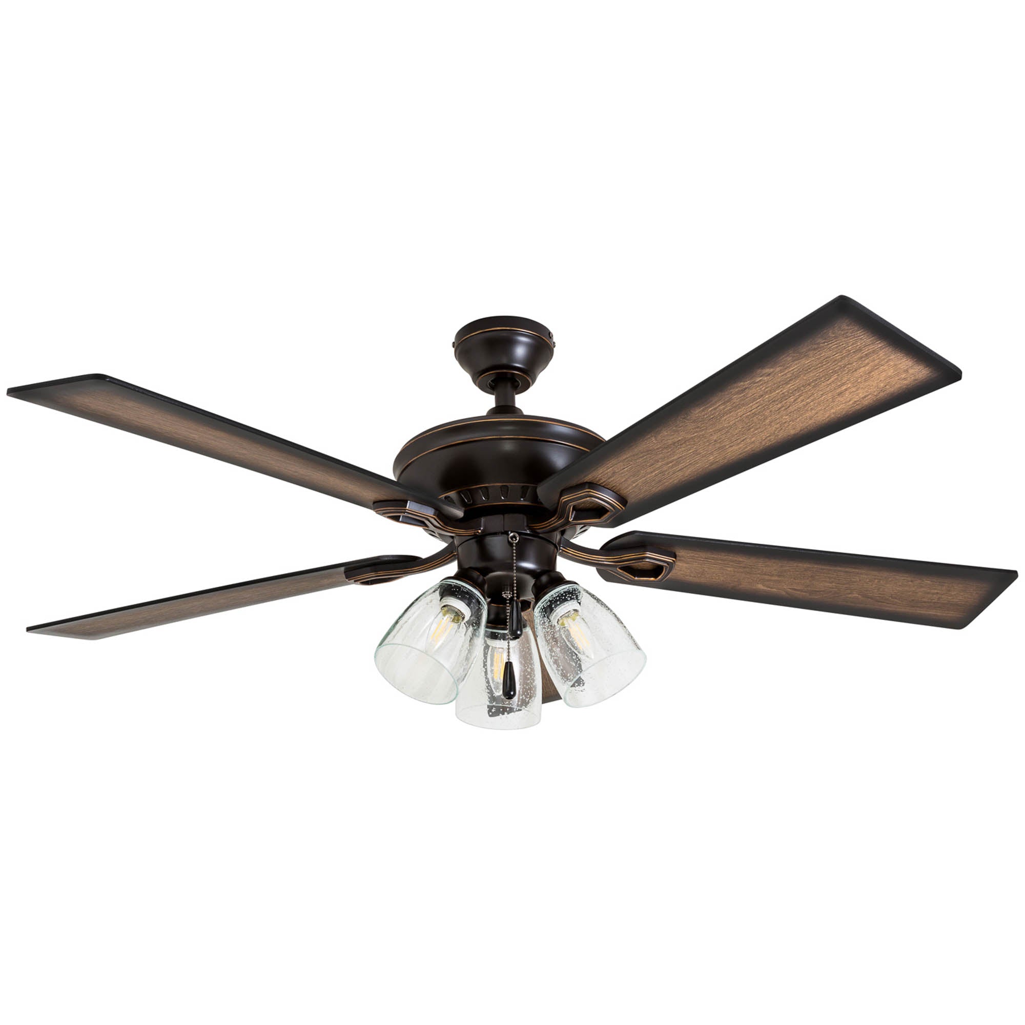 52 Inch Glenmont, Oil Rubbed Bronze, Pull Chain, Ceiling Fan