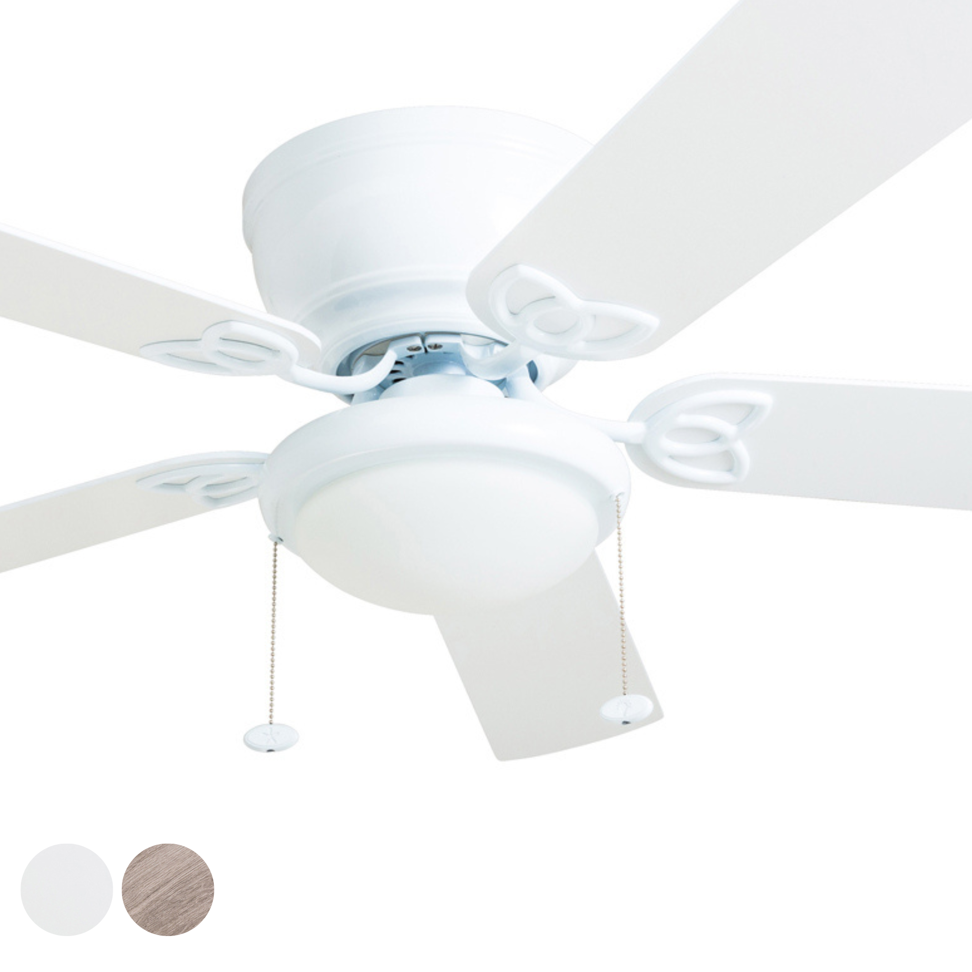 52 Inch Benton, White, Pull Chain, Ceiling Fan by Prominence Home