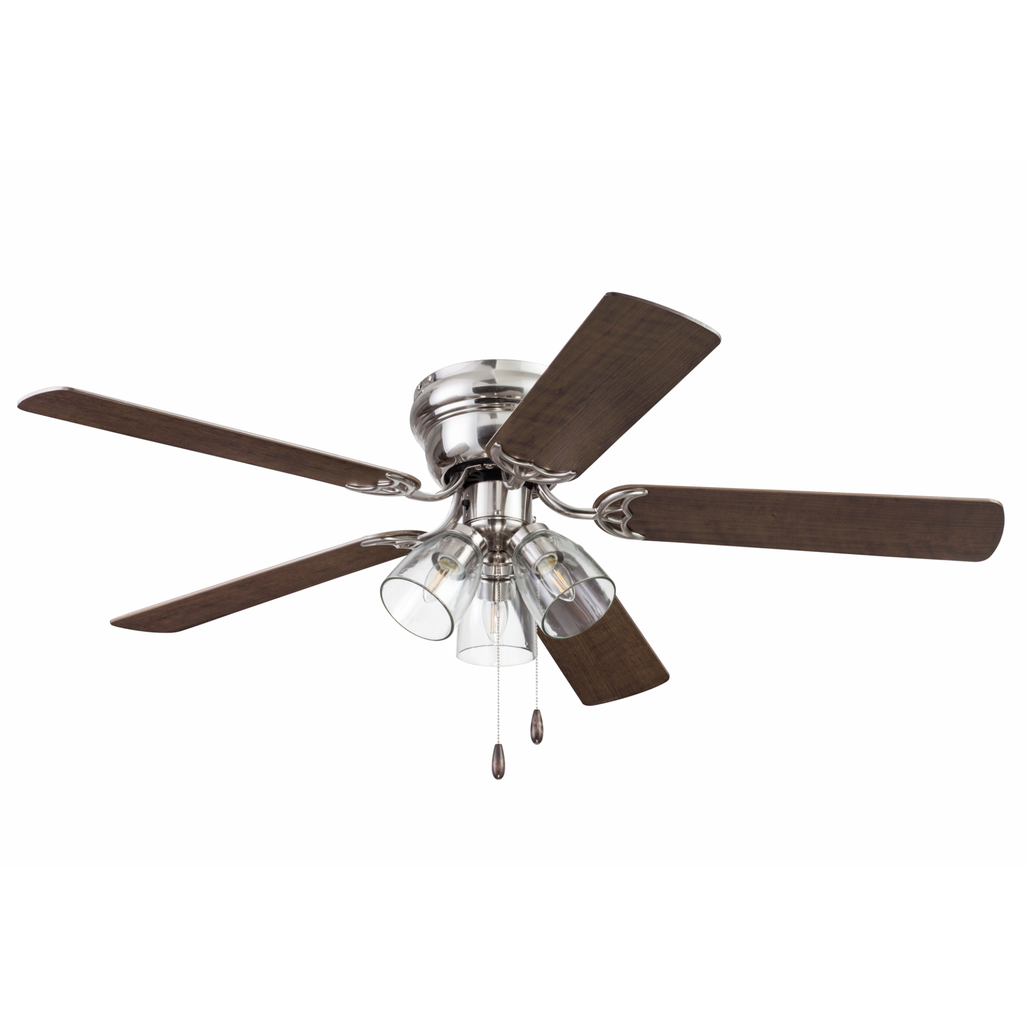 52 Inch Renton, Brushed Nickel, Pull Chain, Ceiling Fan