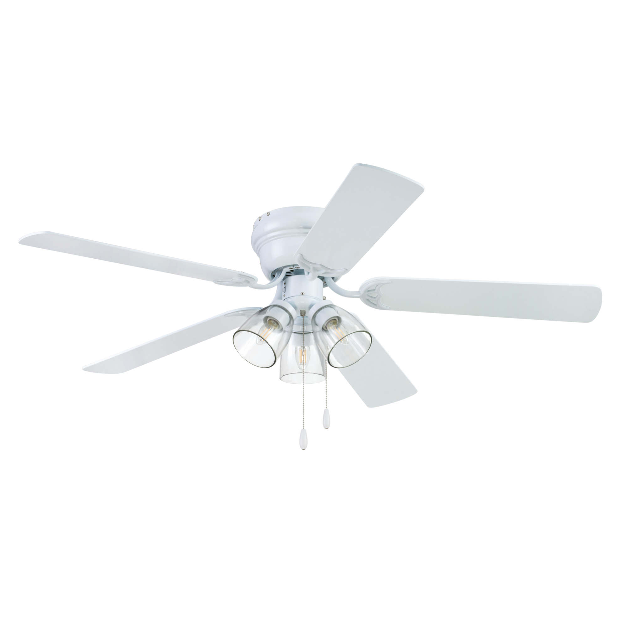 52 Inch Renton, White, Pull Chain, Ceiling Fan – Prominence Home