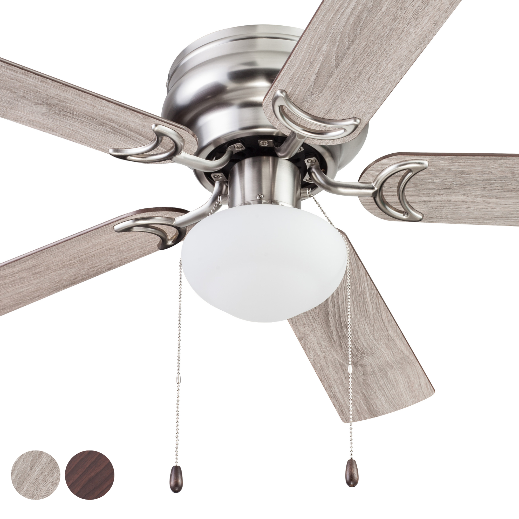 44 Inch Alvina, Satin Nickel, Pull Chain, Ceiling Fan by Prominence Home