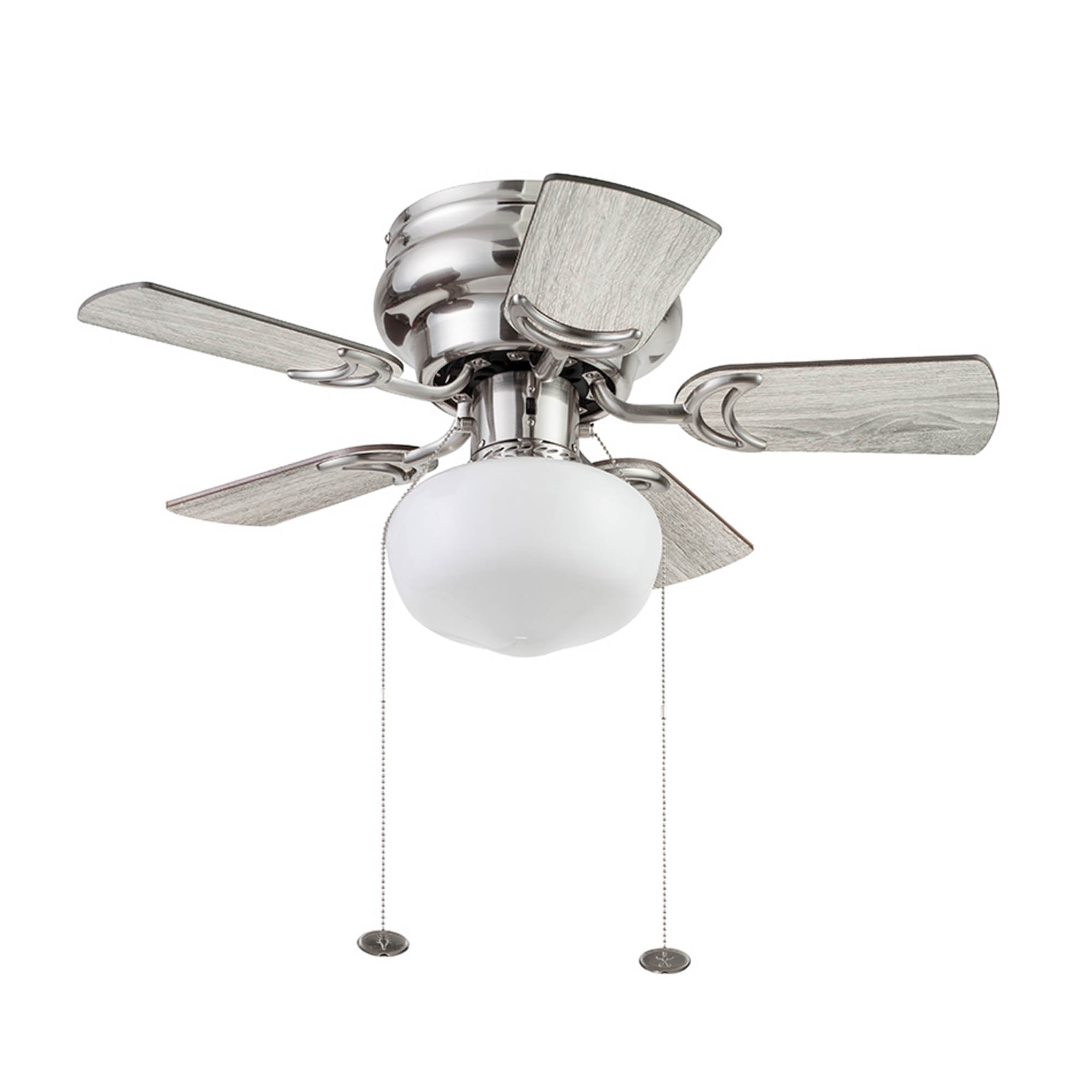 28 Inch Hero, Brushed Nickel, Pull Chain, Ceiling Fan