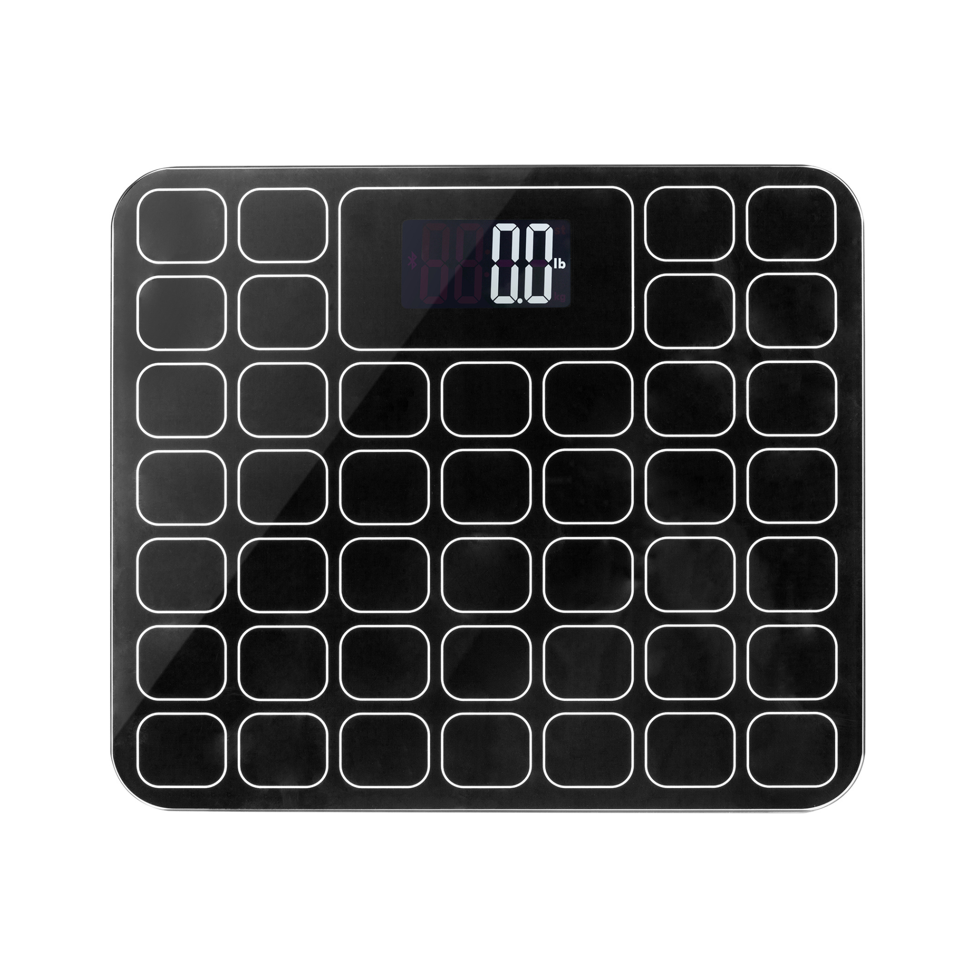 Digital Bathroom Scale for Body Weight, Auto Step-On Design, Ultra Thin, Heavy Duty, Black Grid by Prominence Home
