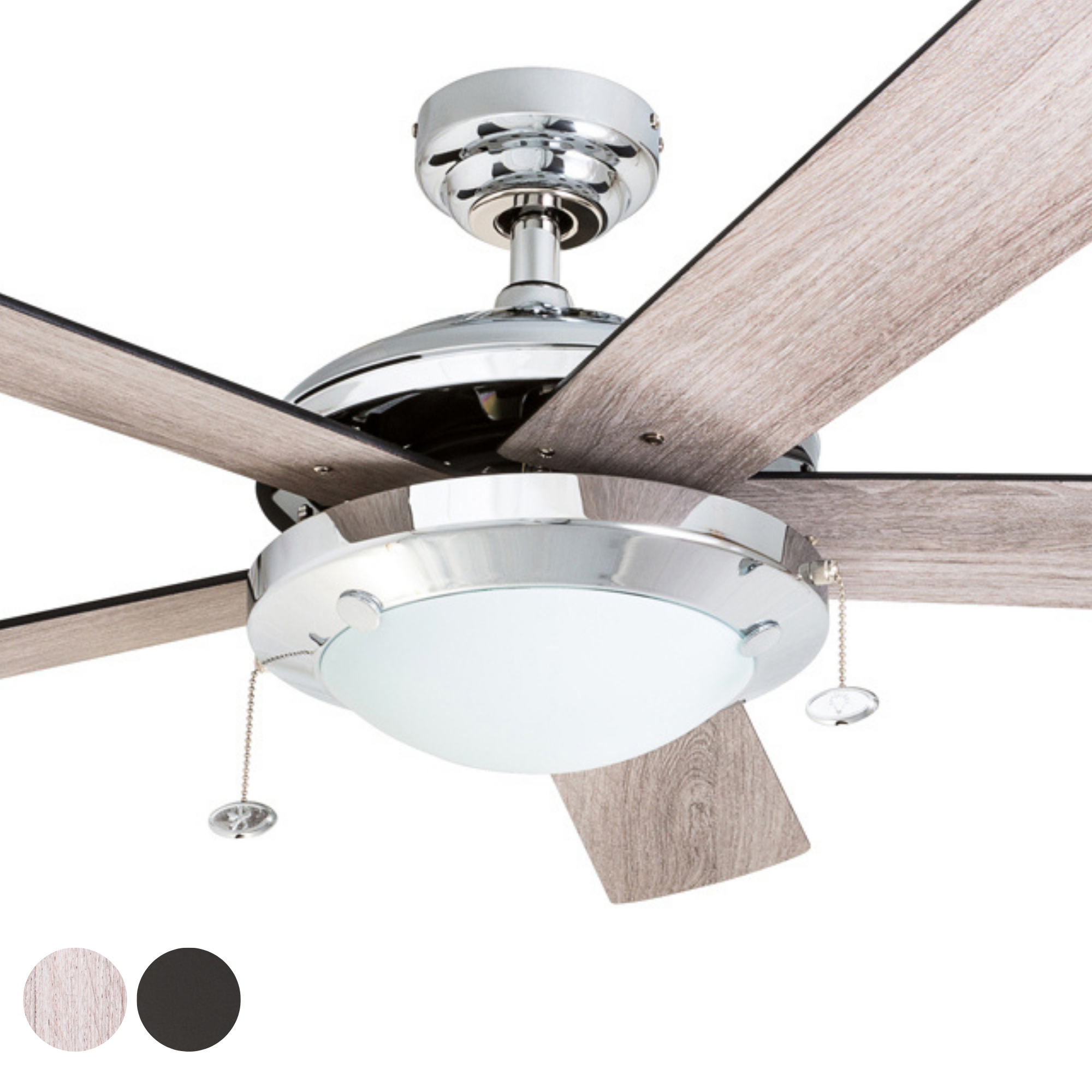 52 Inch Bolivar, Chrome, Pull Chain, Ceiling Fan by Prominence Home