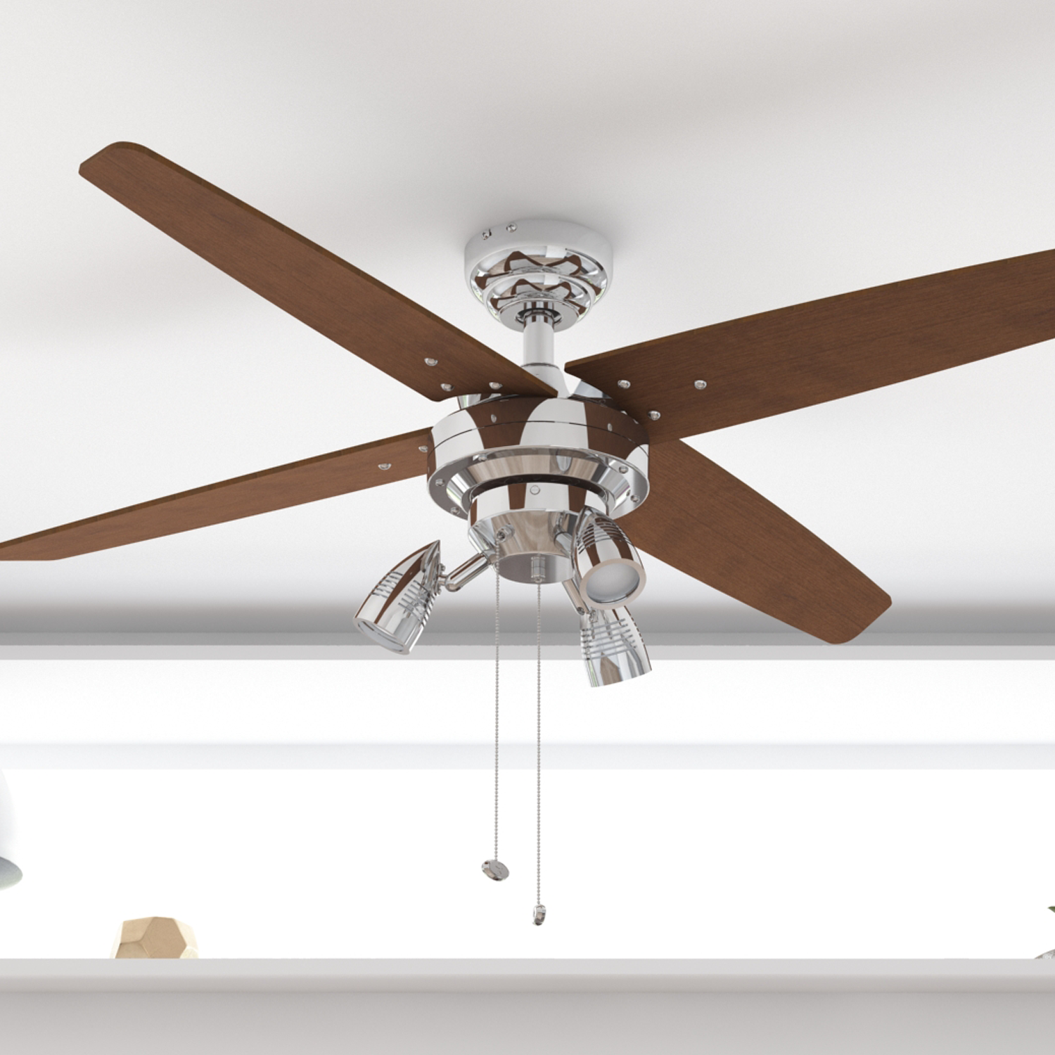 48 Inch Civa, Chrome, Pull Chain, Ceiling Fan by Prominence Home