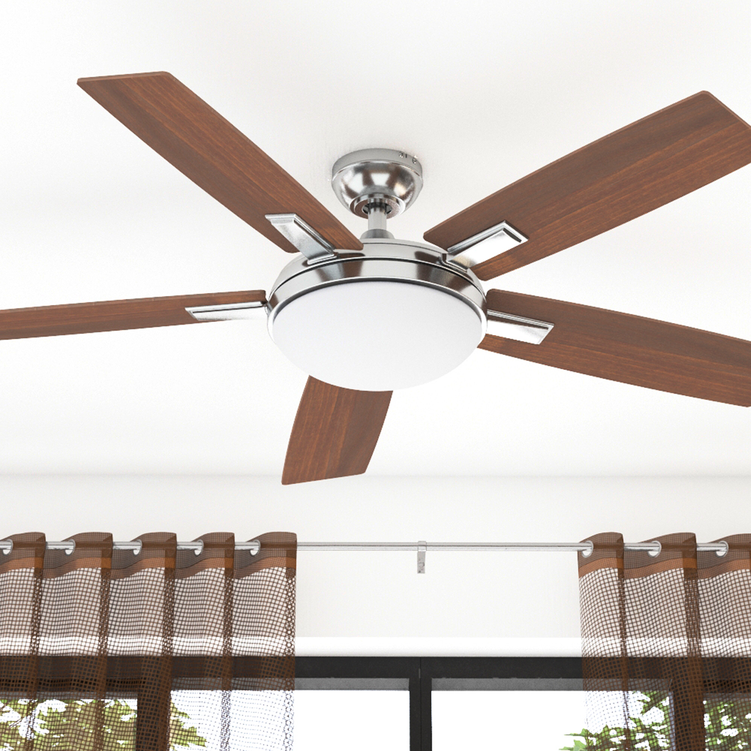 52 Inch Emporia, Brushed Nickel, Remote Control, Ceiling Fan by Prominence Home