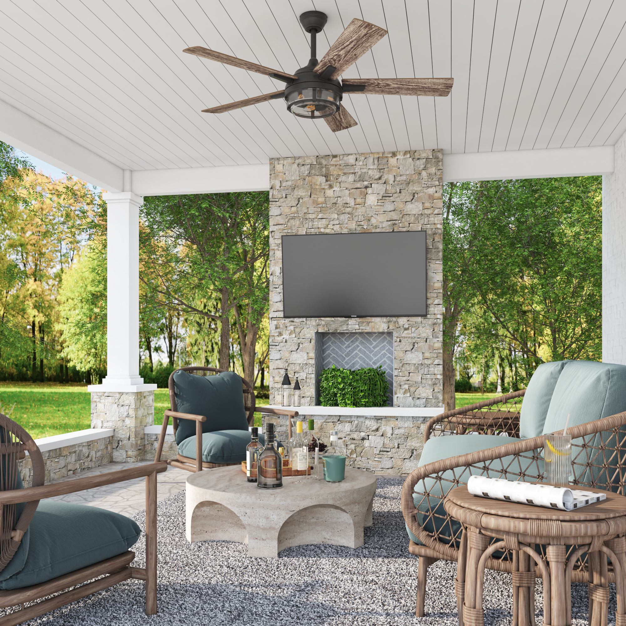 Ceiling Fans with Lights and Remote, 52 Inch Outdoor Ceiling Fan with Remote, newest Mo