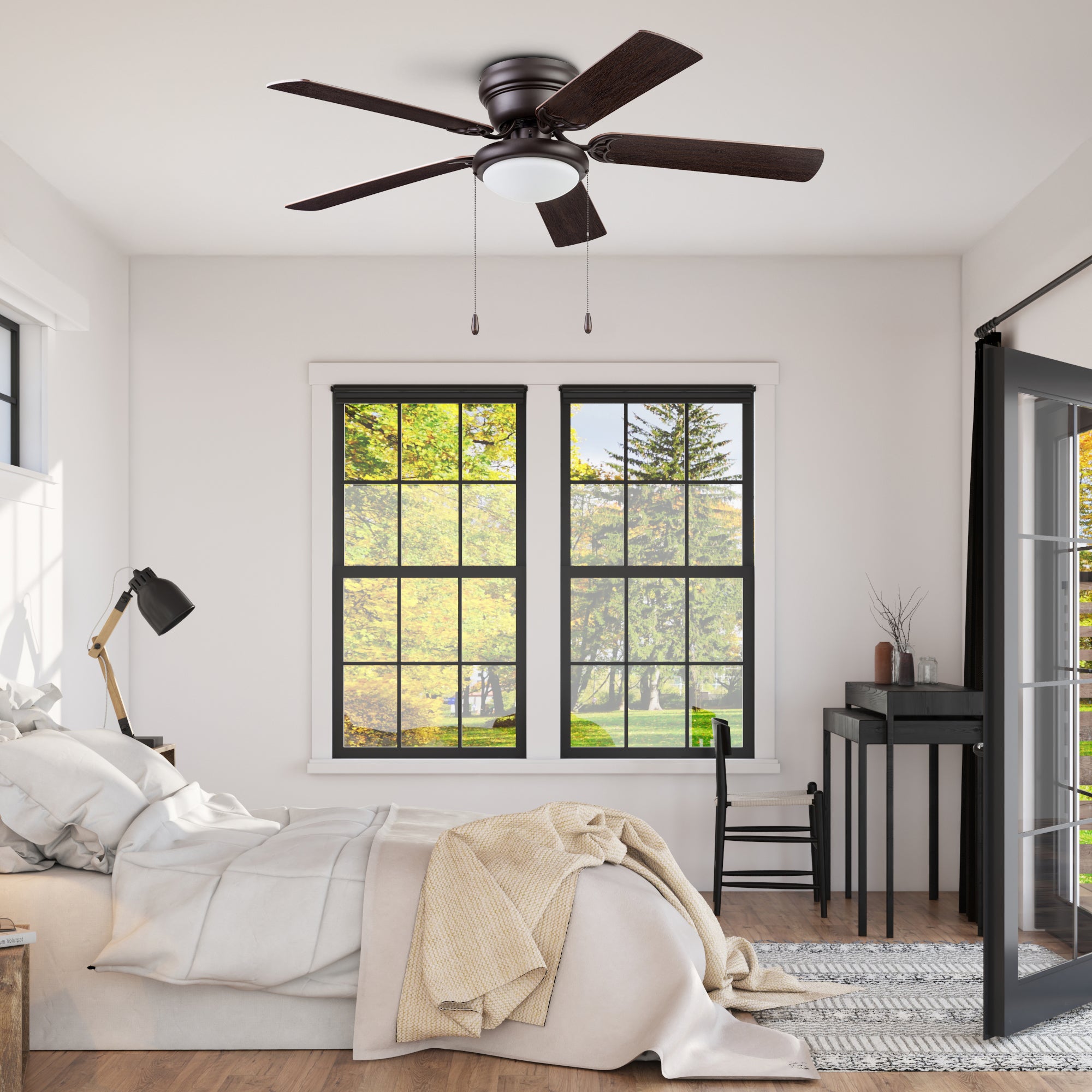 thumbnail image 2 of Monte Carlo Haven 52-inch Ceiling Fan - Brushed Steel With 5 MDF Blades & Pull Chain 2 of 14