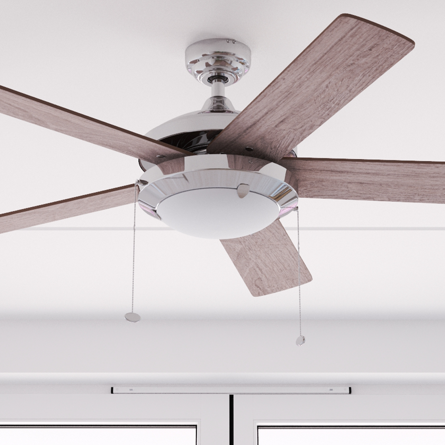 52 Inch Bolivar, Chrome, Pull Chain, Ceiling Fan by Prominence Home