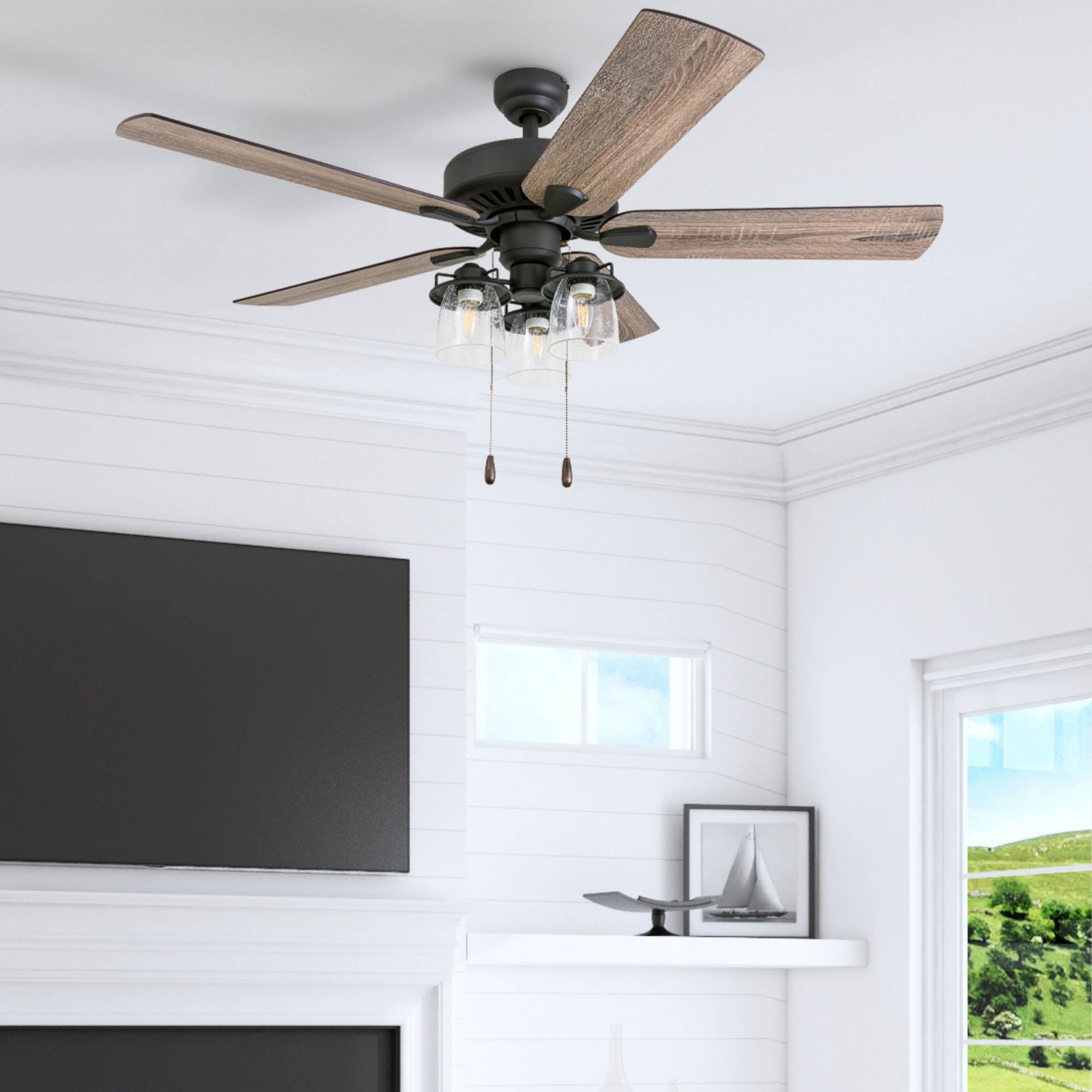 52 Inch Briarcrest, Bronze, Pull Chain, Ceiling Fan