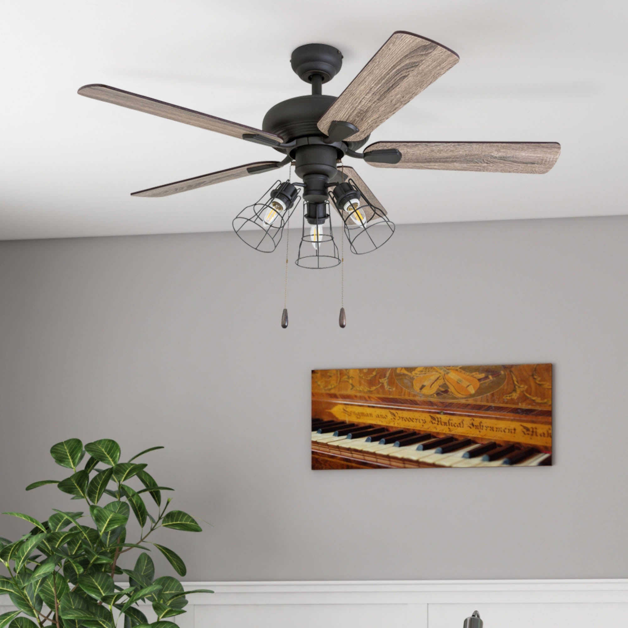 42 Inch Madison County, Bronze, Pull Chain, Ceiling Fan