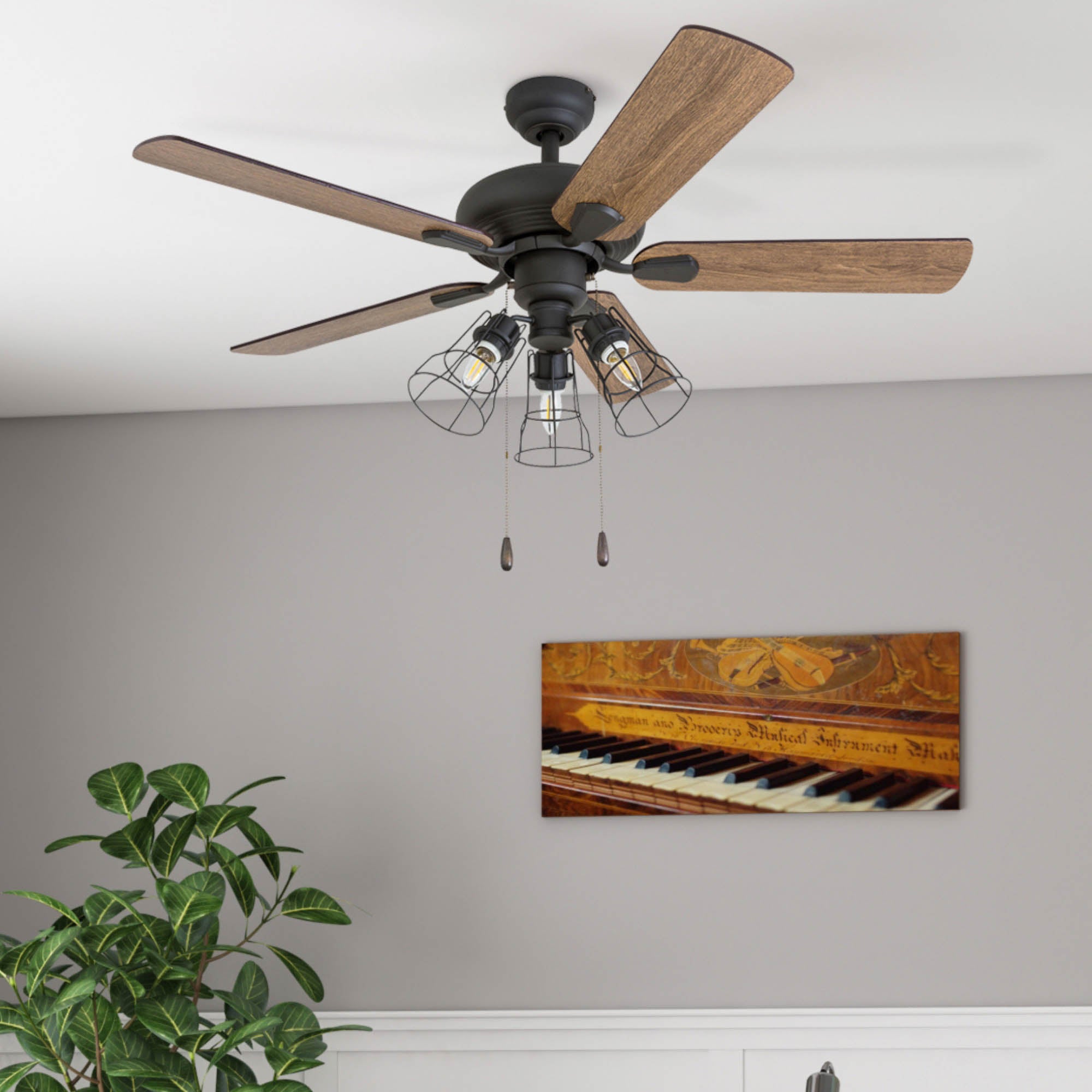 42 Inch Madison County, Bronze, Pull Chain, Ceiling Fan