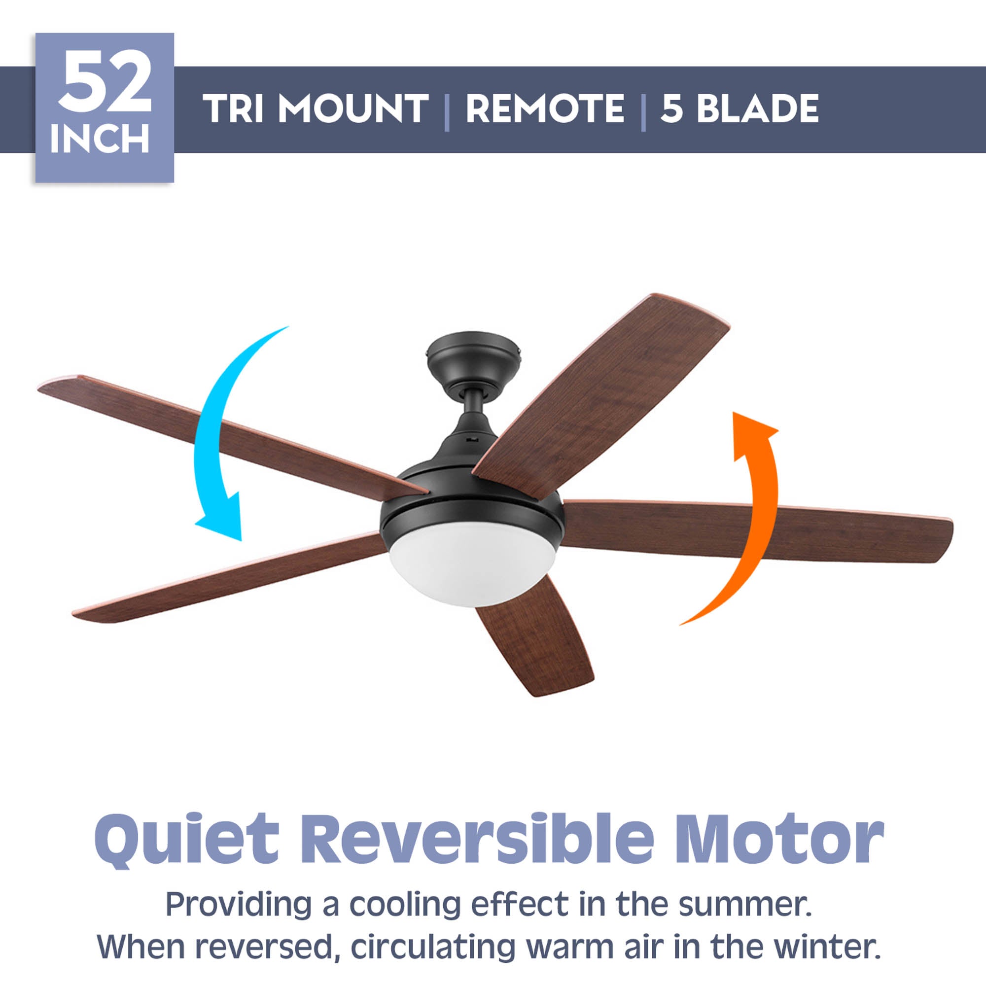 52 Inch Ashby, Oil Rubbed Bronze, Remote Control, Ceiling Fan