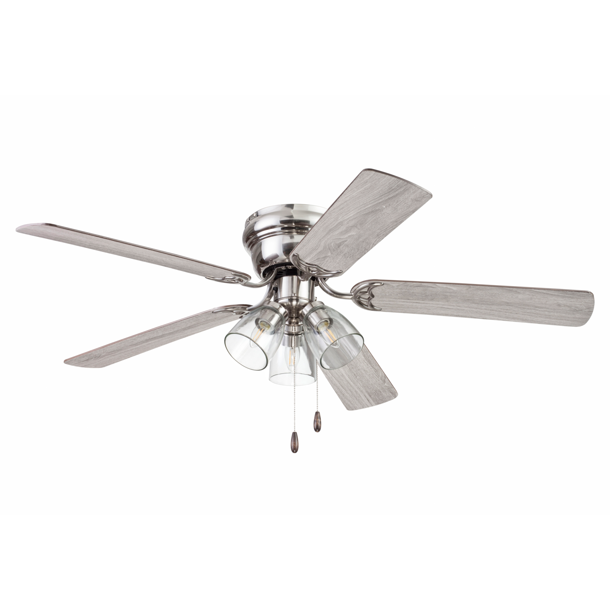 52 Inch Renton, Brushed Nickel, Pull Chain, Ceiling Fan
