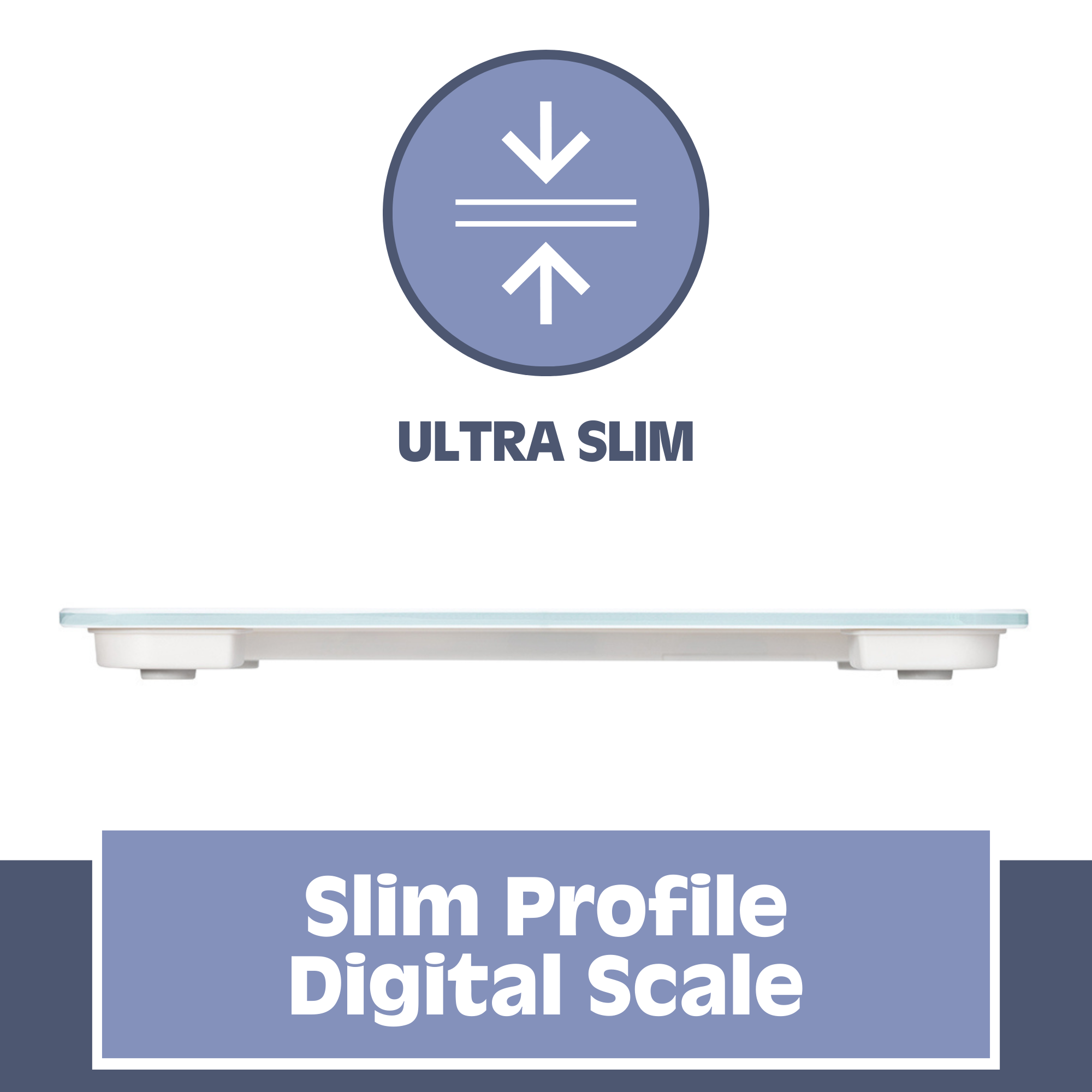 Digital Bathroom Scale for Body Weight, Auto Step-On Design, Ultra Thin, White by Prominence Home