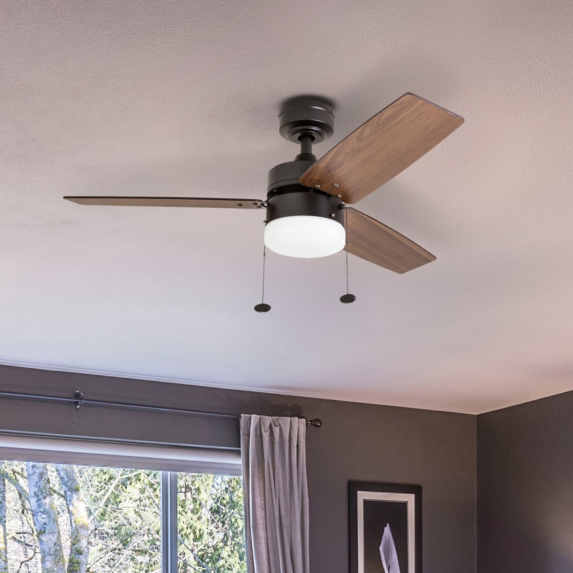 42 Inch Reston, Espresso, Pull Chain, Ceiling Fan by Prominence Home