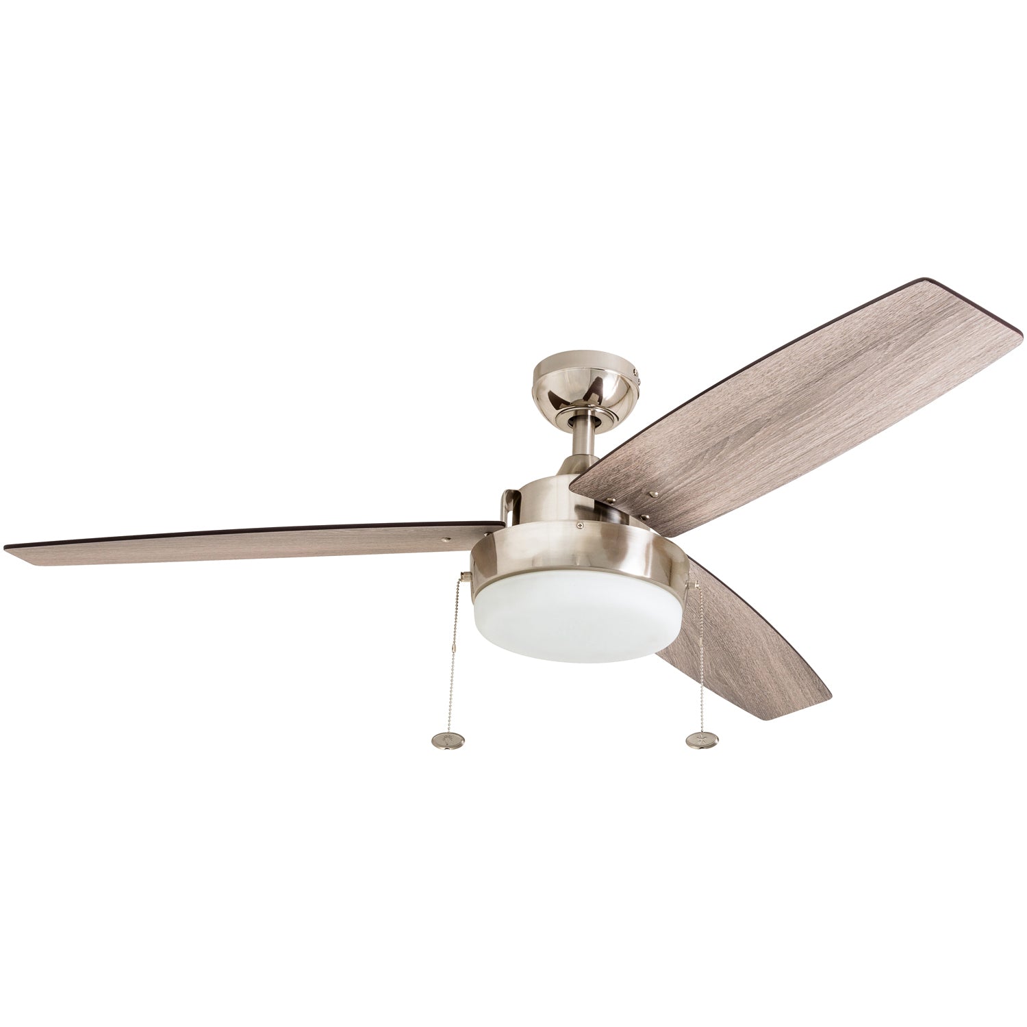 52 Inch Statham, Brushed Nickel, Pull Chain, Ceiling Fan by Prominence Home
