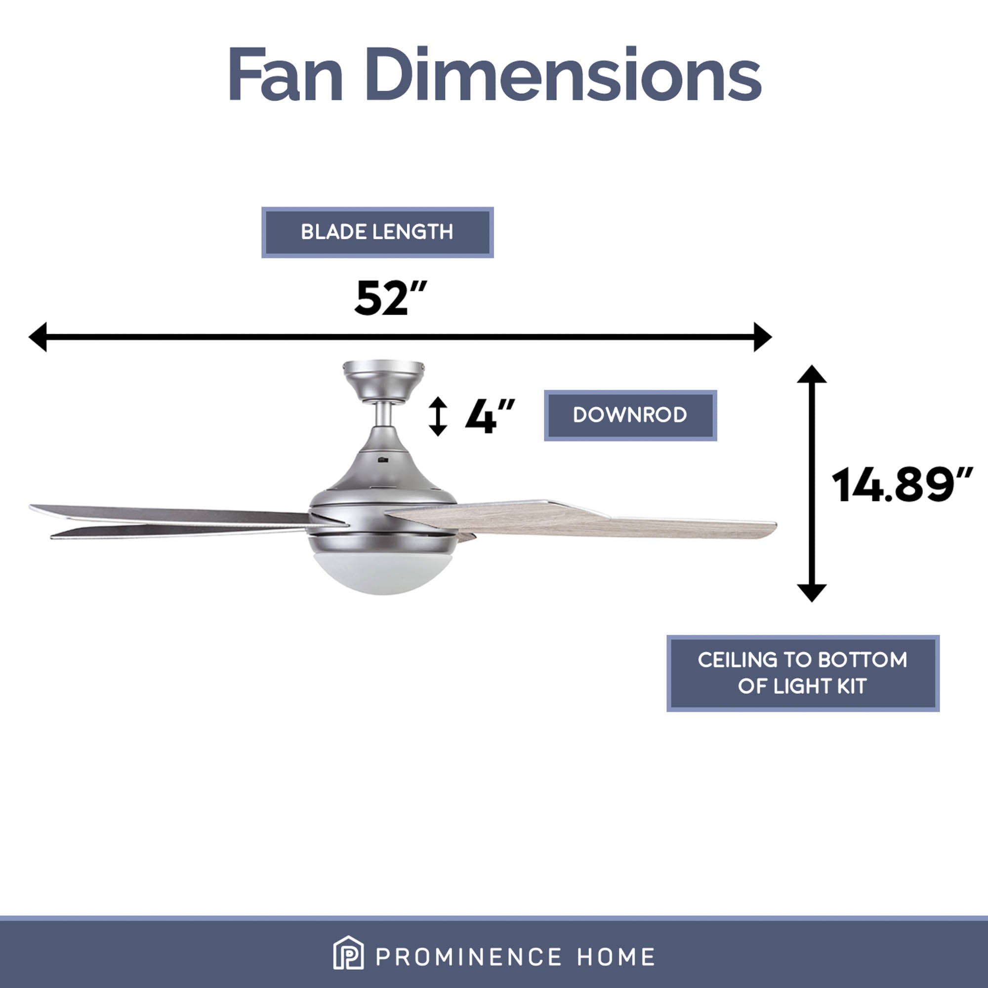 52 Inch Ashby, Pewter, Remote Control, Ceiling Fan