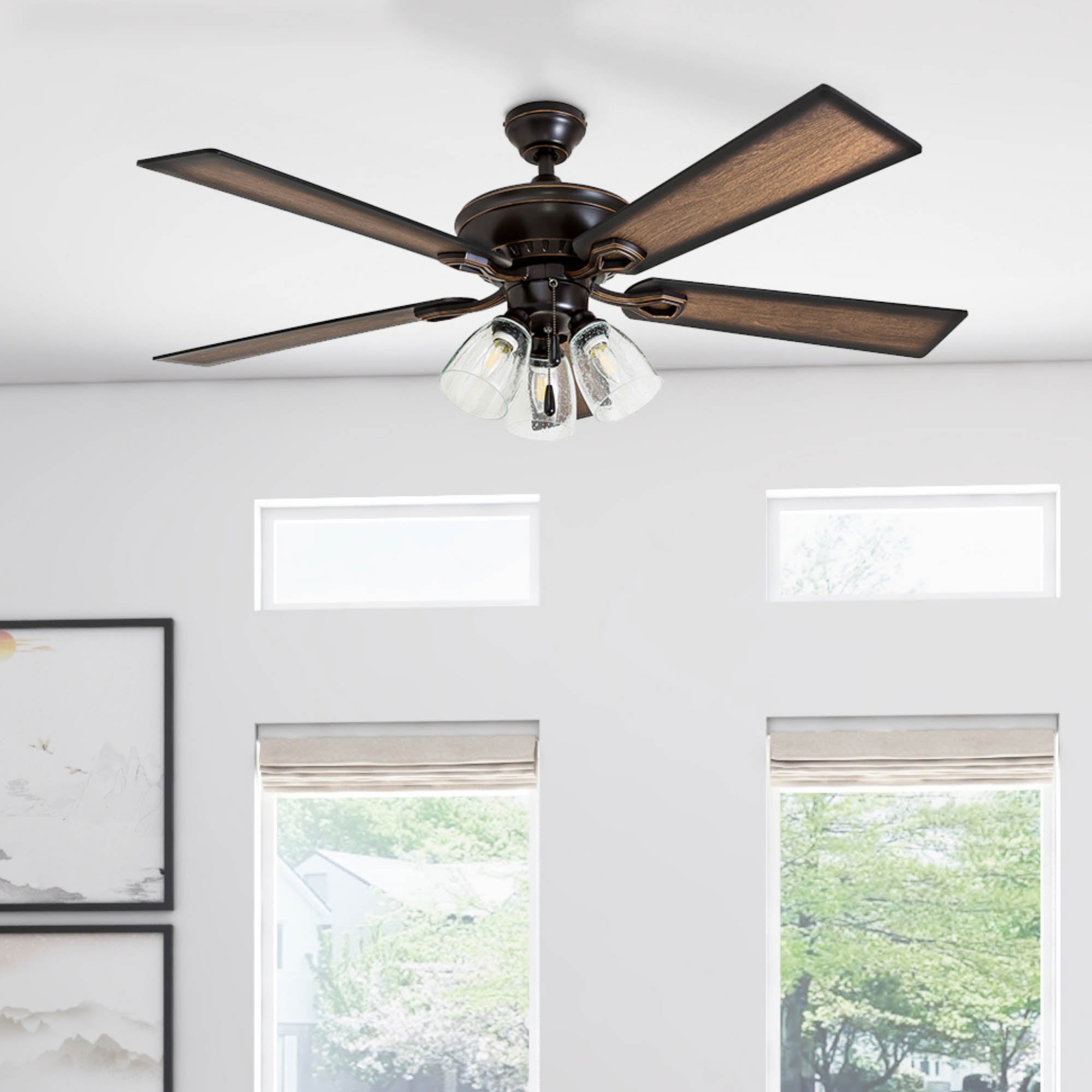 52 Inch Glenmont, Oil Rubbed Bronze, Pull Chain, Ceiling Fan