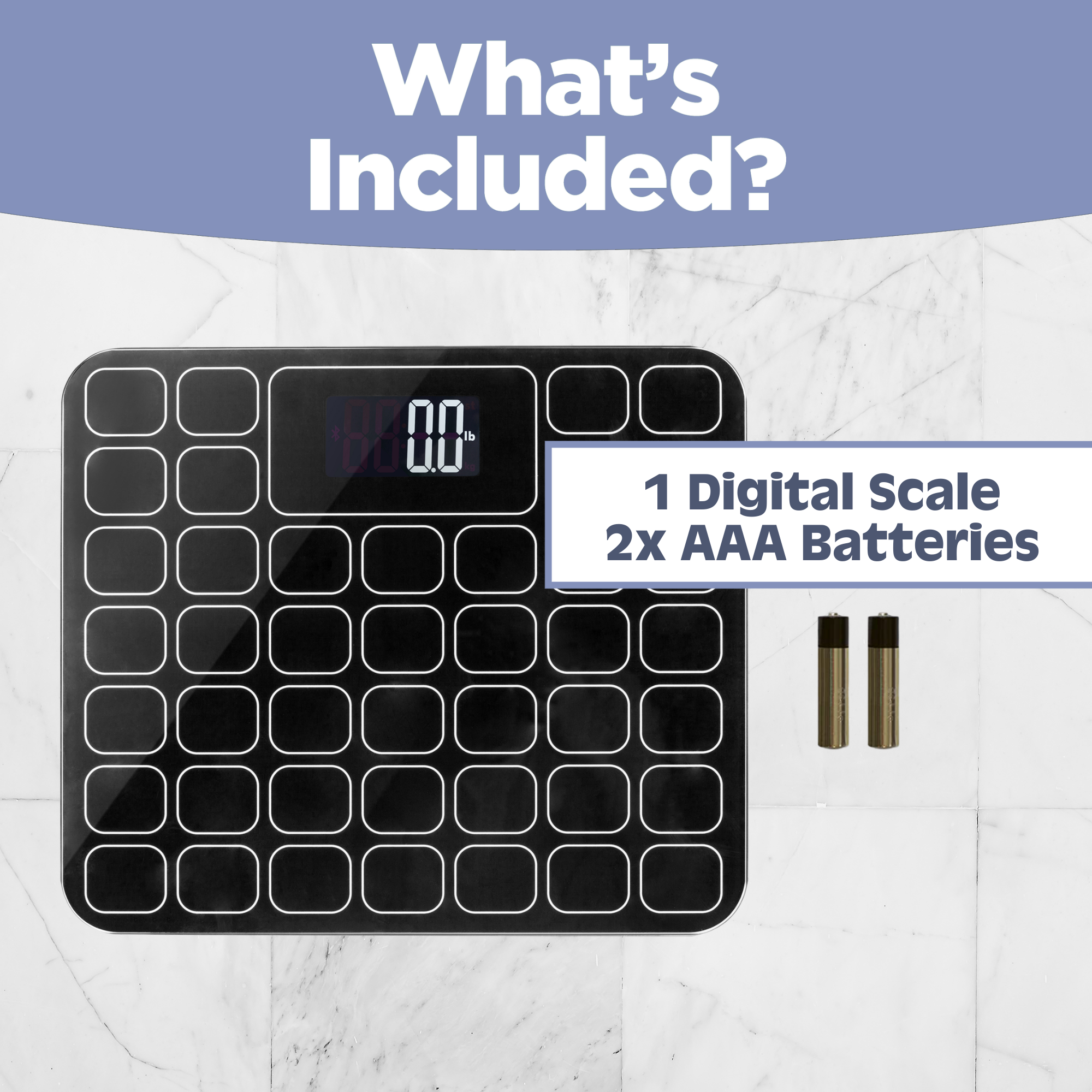 Digital Bathroom Scale for Body Weight, Black Grid | Prominence Home