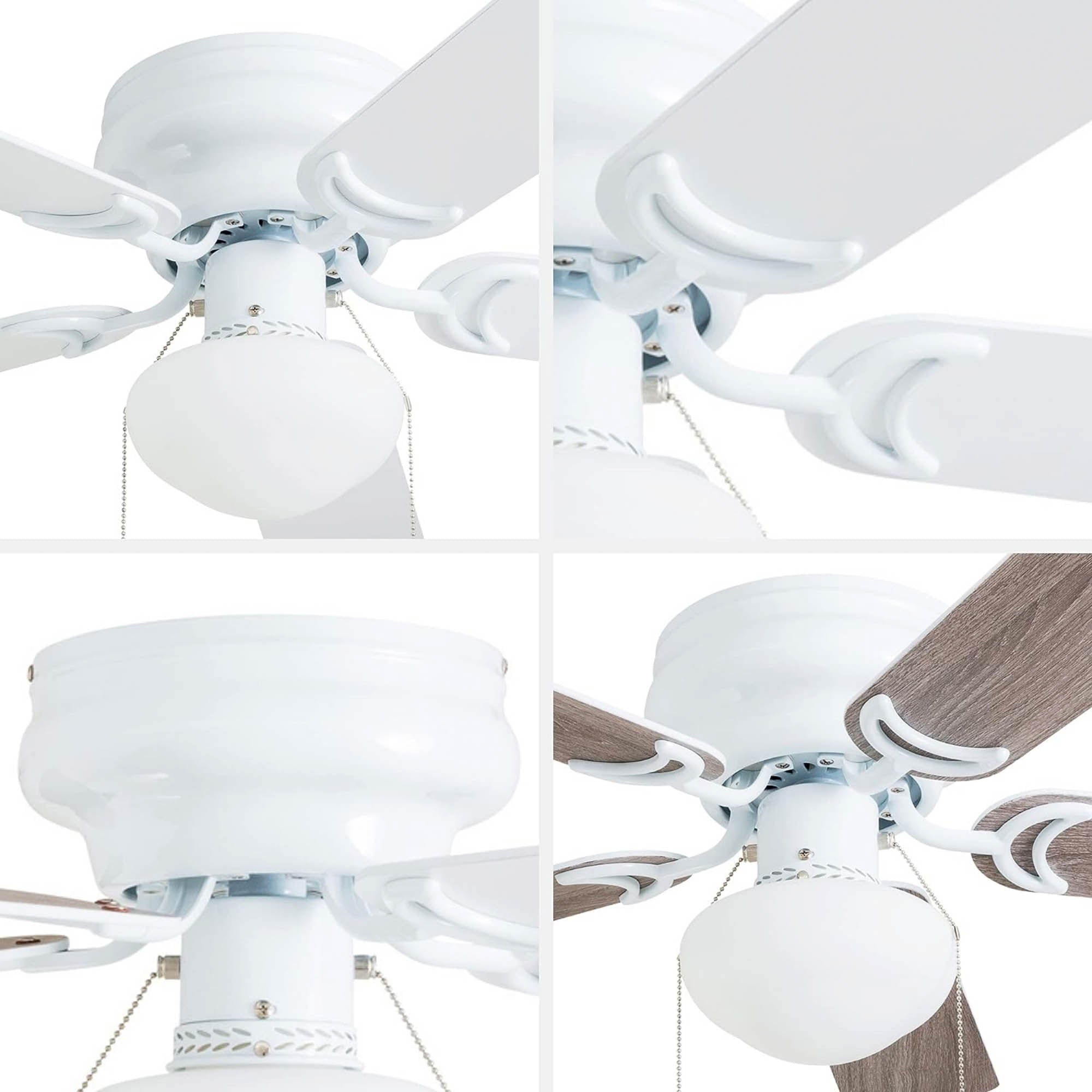 42 Inch Alvina, White, Pull Chain, Ceiling Fan