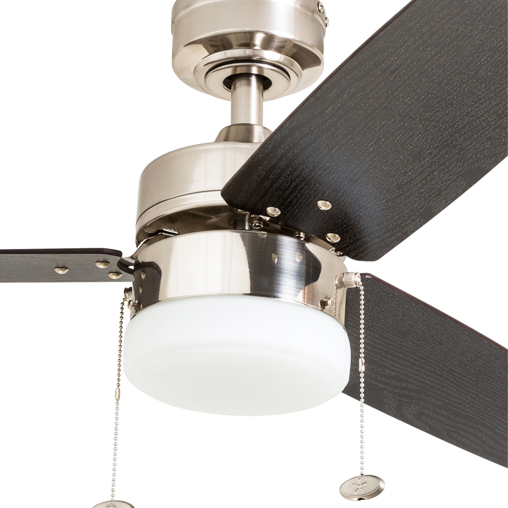 42 Inch Reston, Brushed Nickel, Pull Chain, Ceiling Fan by Prominence Home