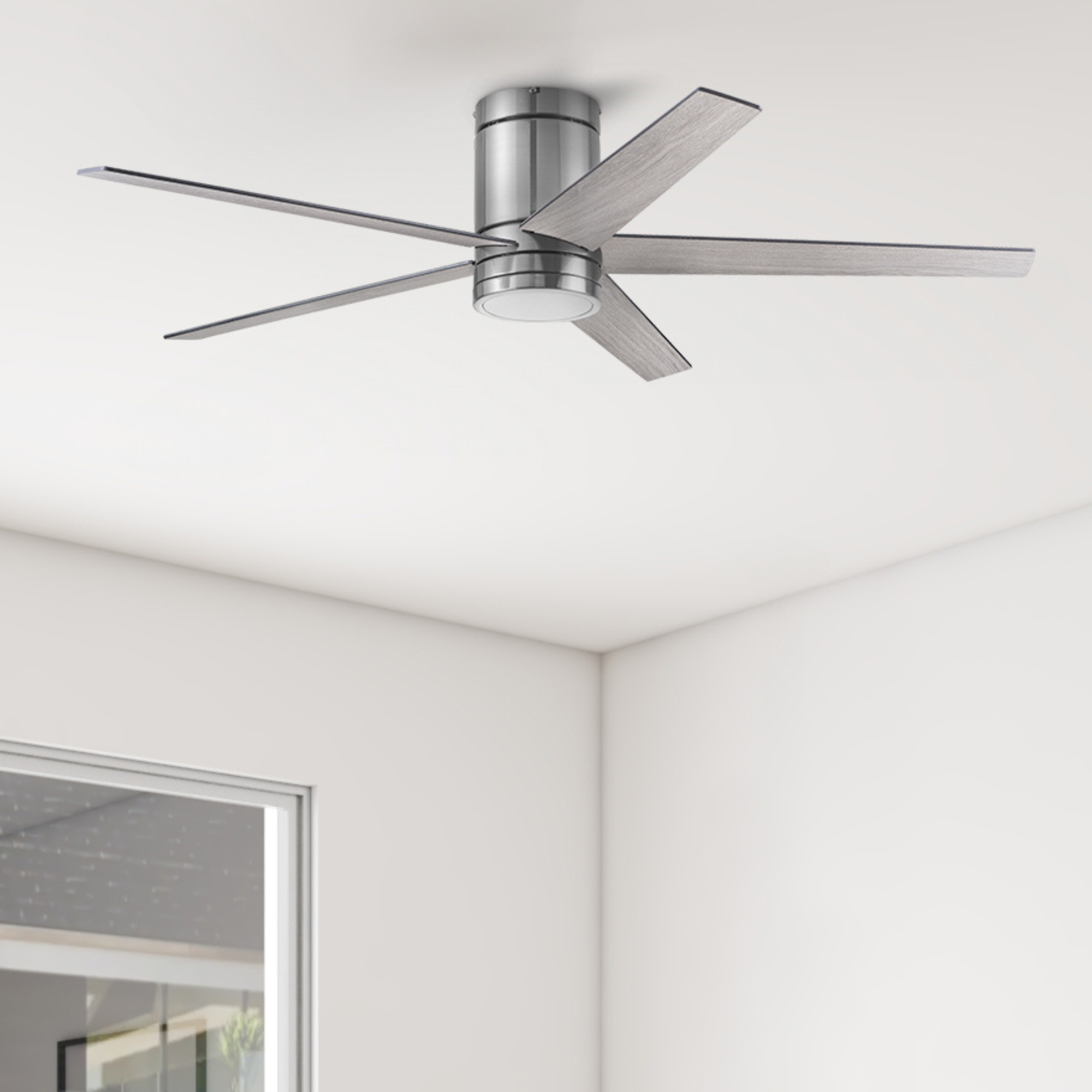 52 Inch Honeywell Graceshire Brushed Nickel Ceiling Fan with Light and Remote