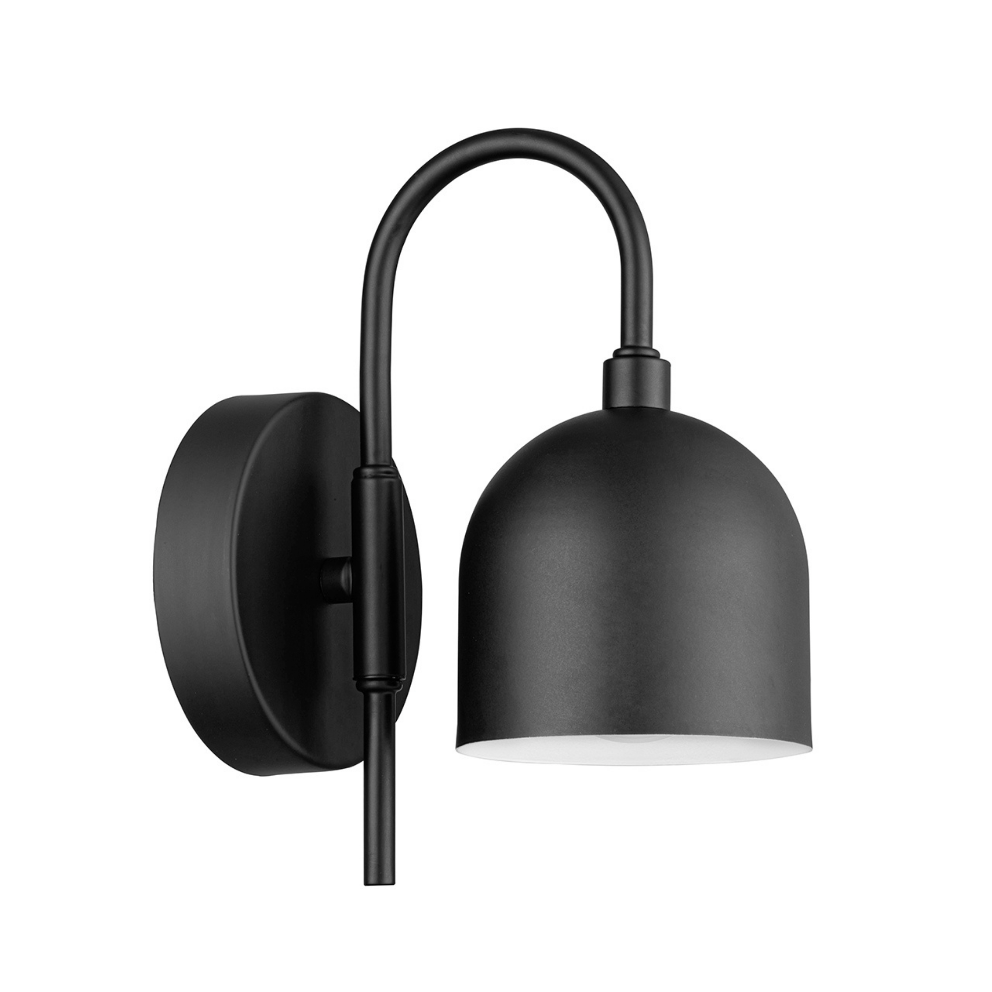 2-Pack Battery-Operated LED Wall Sconce, Matte Black, Metal Shade